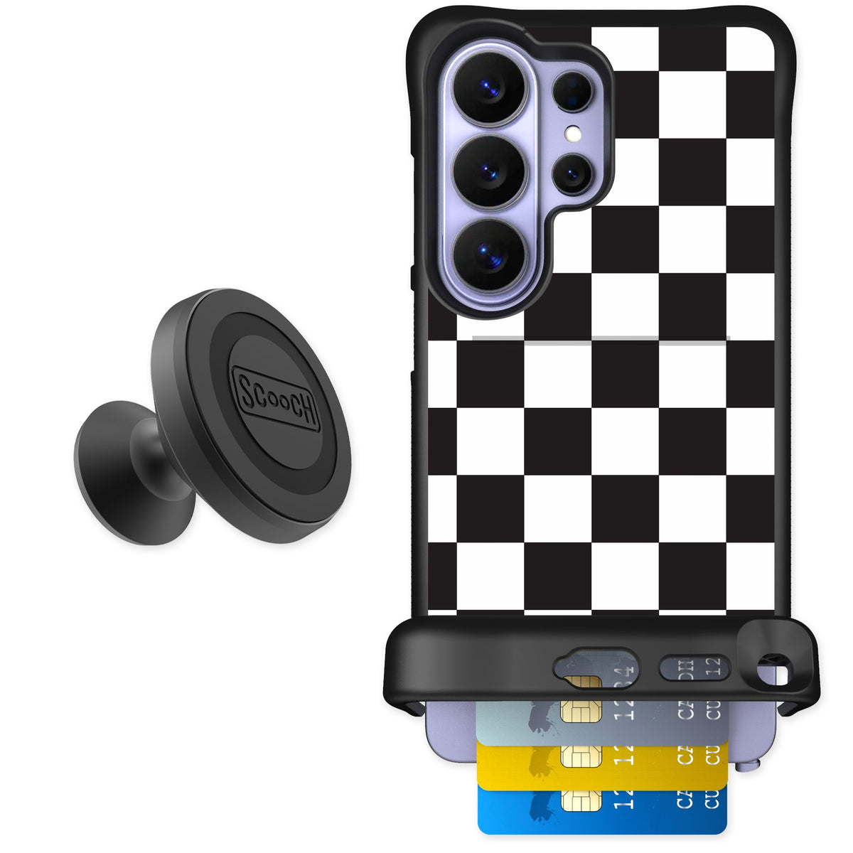 Scooch Wingmate Checkered for Galaxy S26 Ultra — Starter Bundle