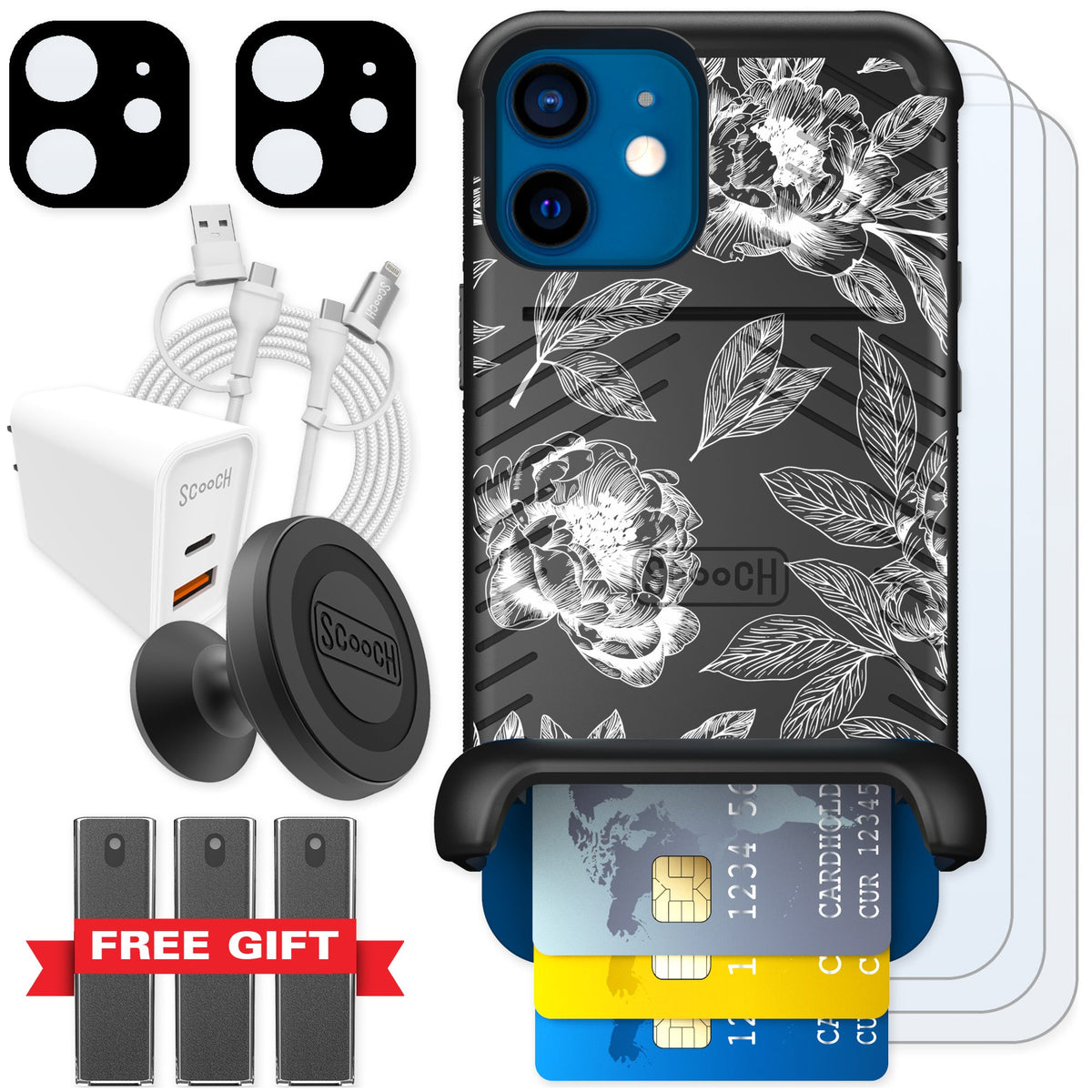 Scooch Wingmate Chinoiserie for iPhone 12 — Ultimate Bundle
