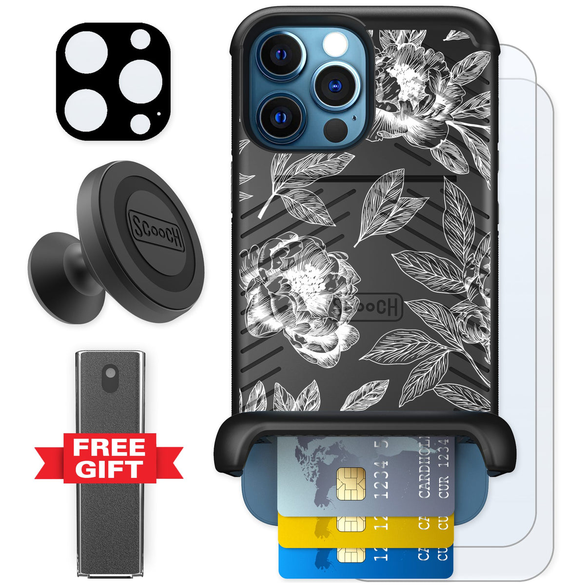 Scooch Wingmate Chinoiserie for iPhone 12 Pro — Defender Bundle