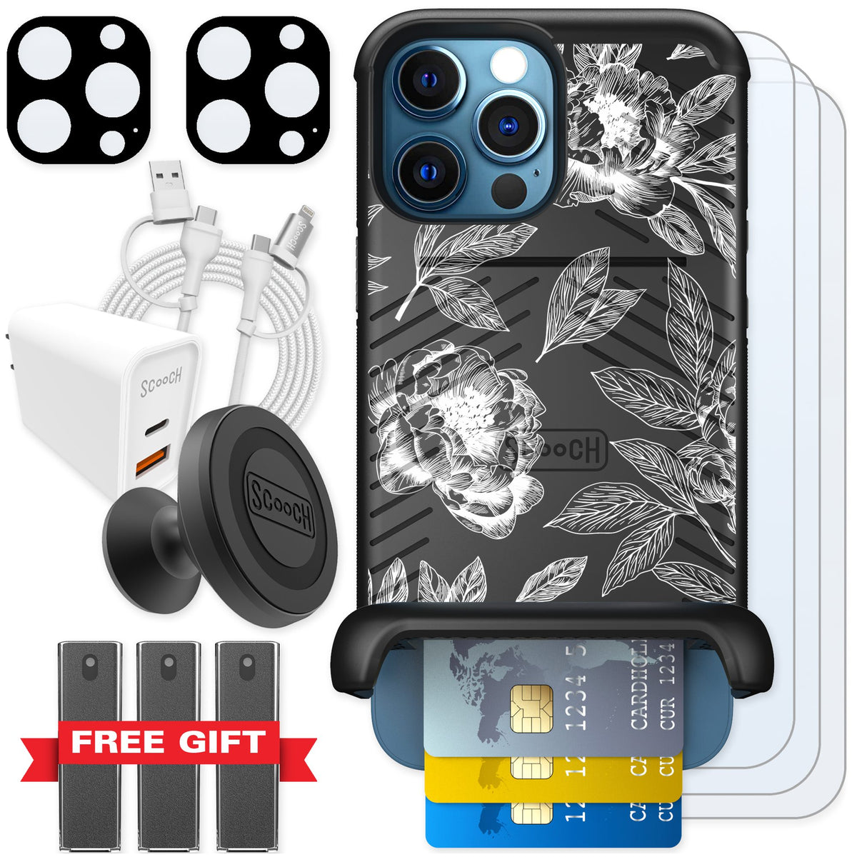 Scooch Wingmate Chinoiserie for iPhone 12 Pro — Ultimate Bundle