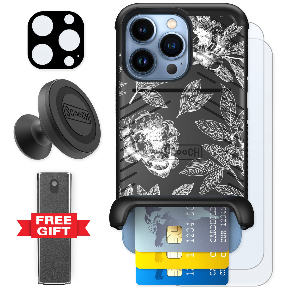 Scooch Wingmate Chinoiserie for iPhone 13 Pro — Defender Bundle