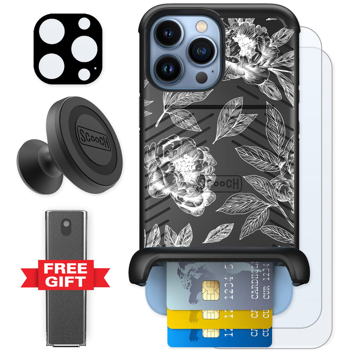 Scooch Wingmate Chinoiserie for iPhone 13 Pro Max — Defender Bundle