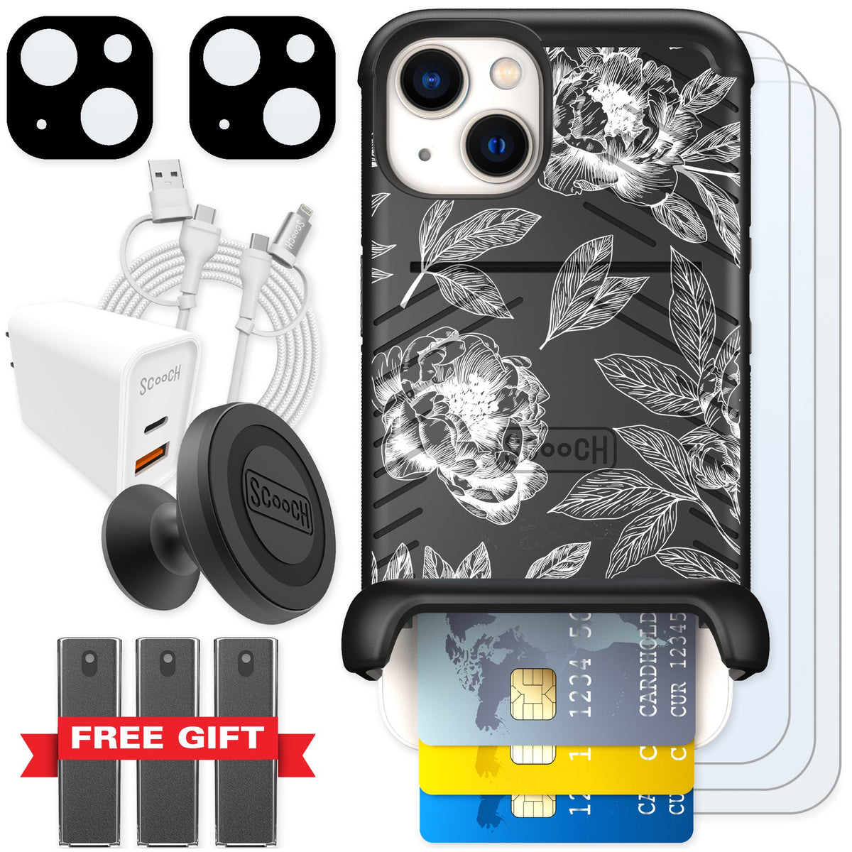 Scooch Wingmate Chinoiserie for iPhone 13 — Ultimate Bundle