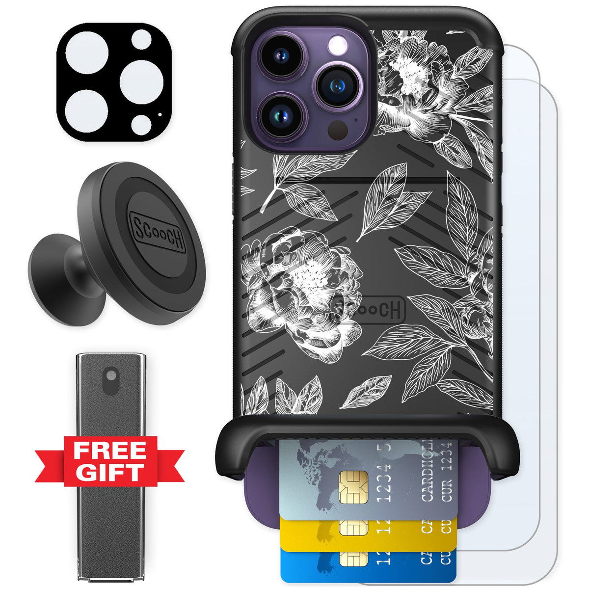 Scooch Wingmate Chinoiserie for iPhone 14 Pro Max — Defender Bundle