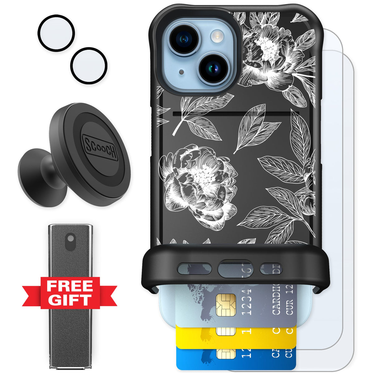 Scooch Wingmate Chinoiserie for iPhone 15 — Defender Bundle