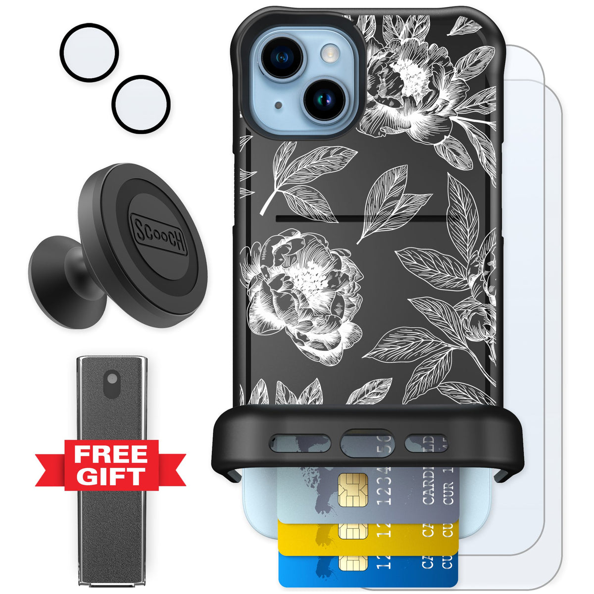 Scooch Wingmate Chinoiserie for iPhone 14 Plus — Defender Bundle