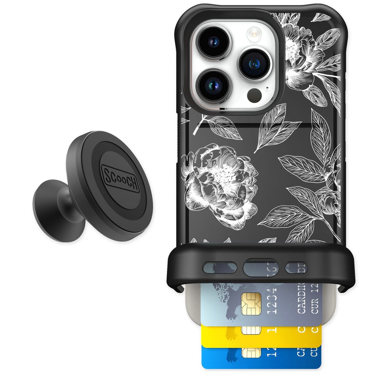 Scooch Wingmate Chinoiserie for iPhone 15 Pro — Starter Bundle