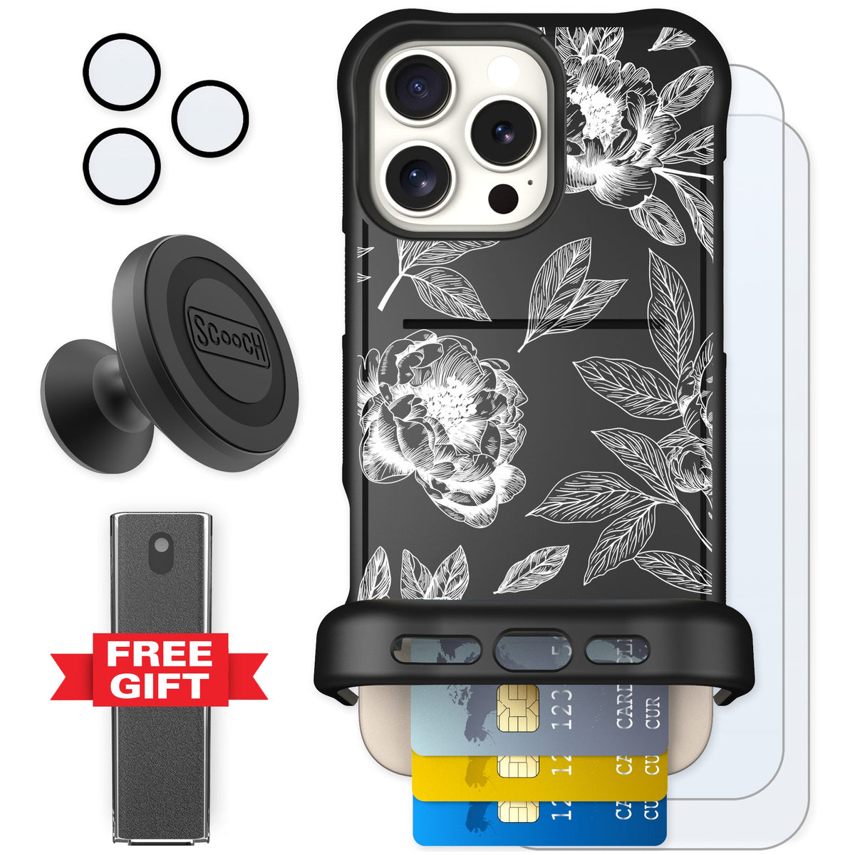 Scooch Wingmate Chinoiserie for iPhone 16 Pro Max — Defender Bundle