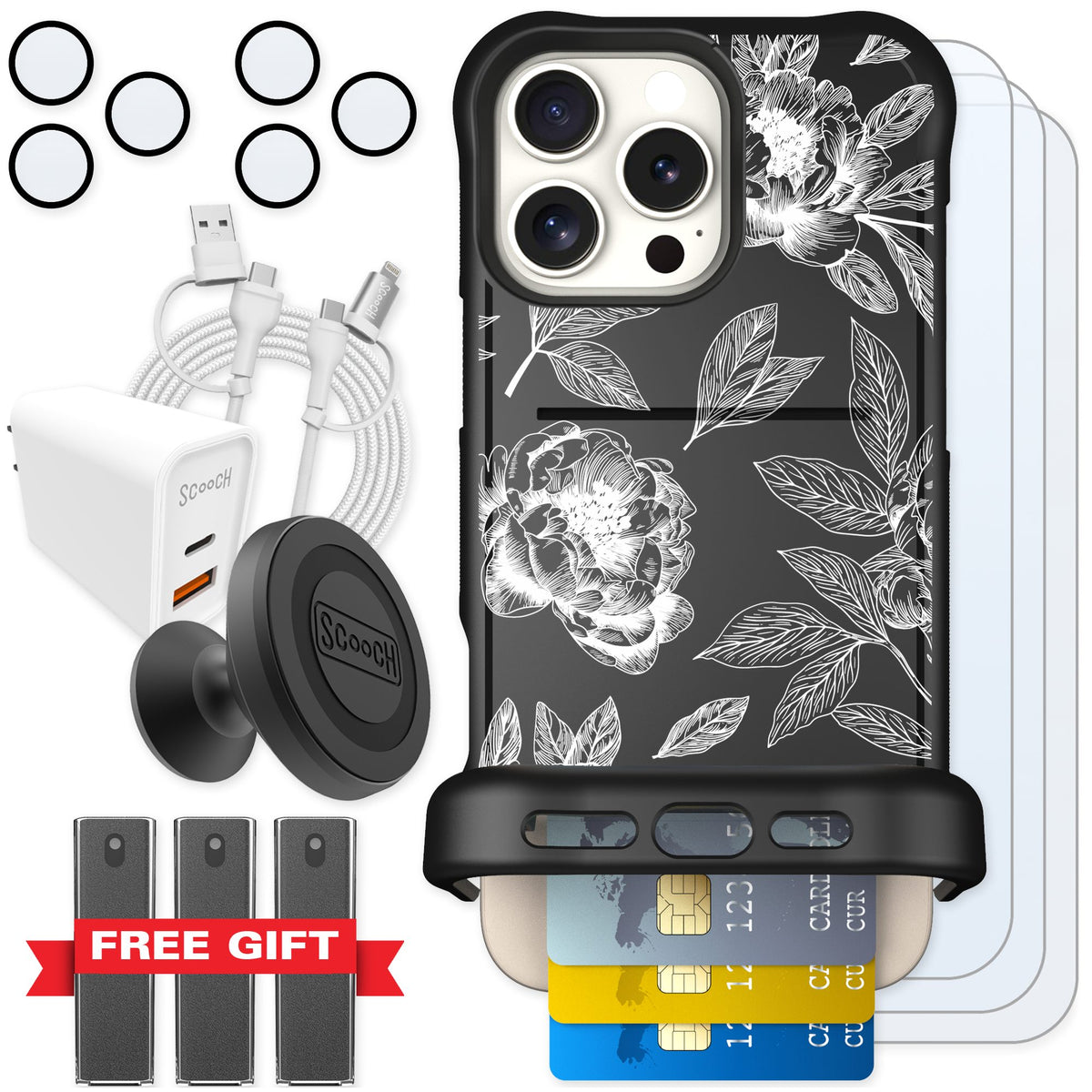 Scooch Wingmate Chinoiserie for iPhone 16 Pro Max — Ultimate Bundle