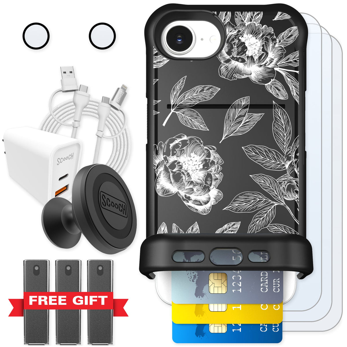 Scooch Wingmate Chinoiserie for iPhone 16e — Ultimate Bundle