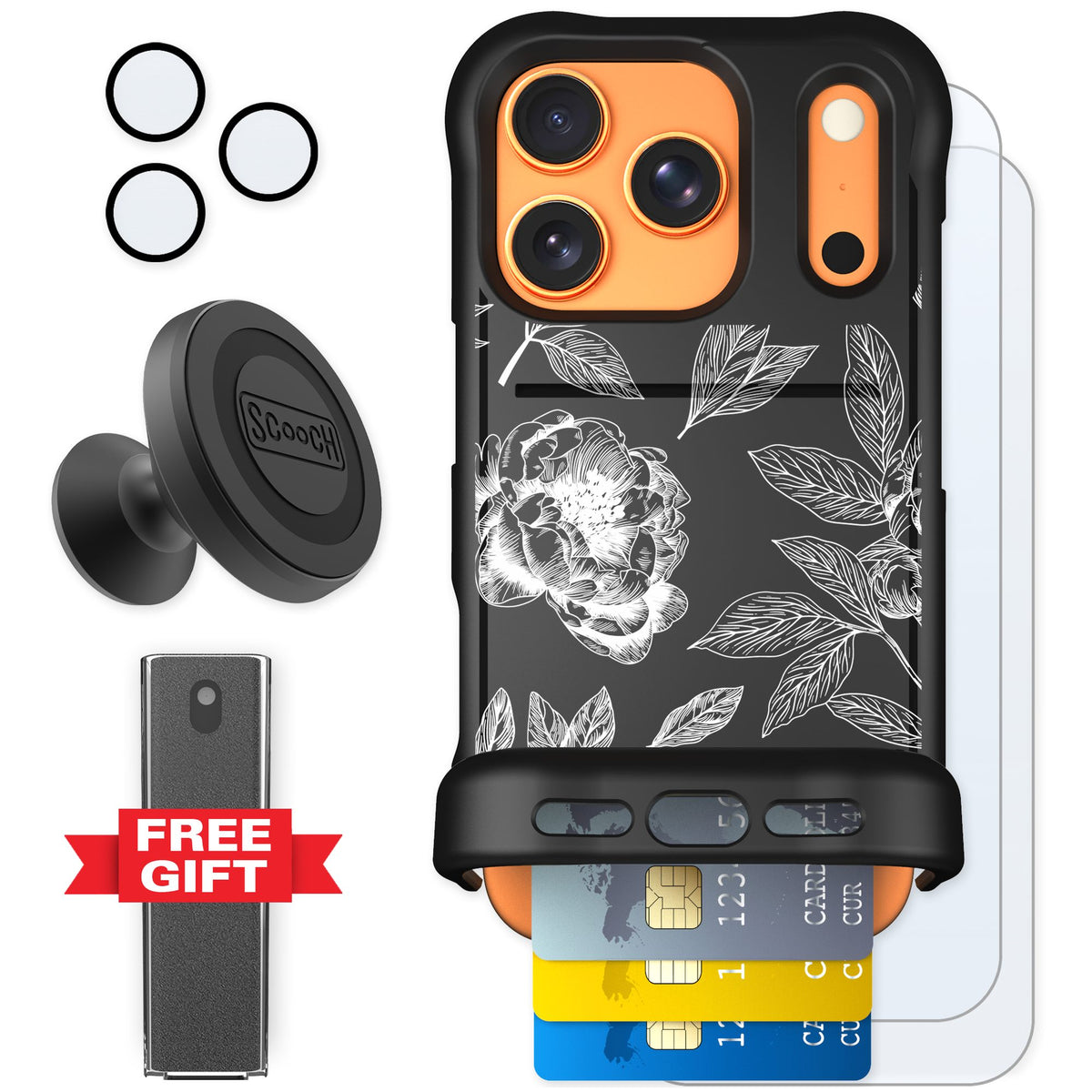 Scooch Wingmate Chinoiserie for iPhone 17 Pro — Defender Bundle