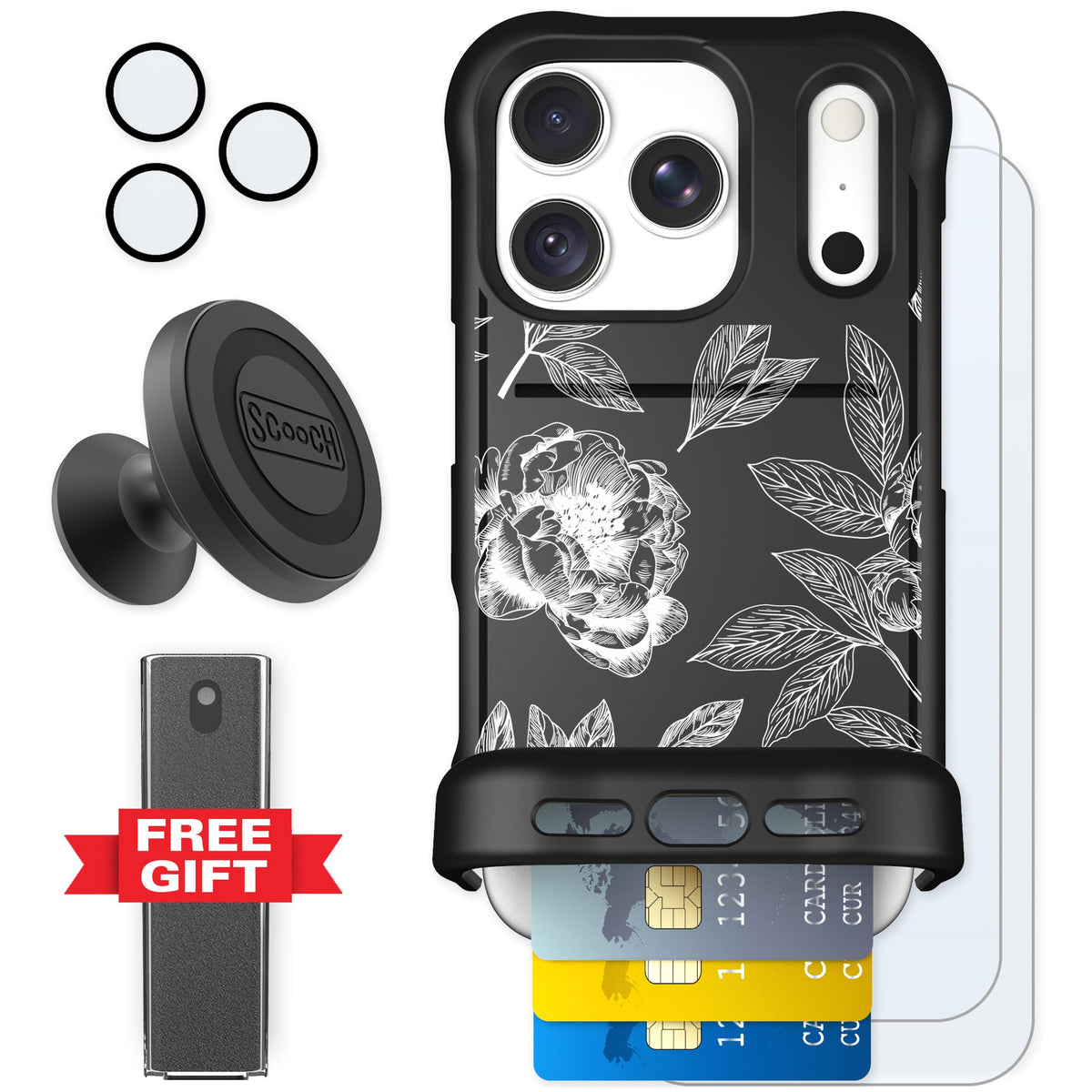 Scooch Wingmate Chinoiserie for iPhone 18 Pro — Defender Bundle