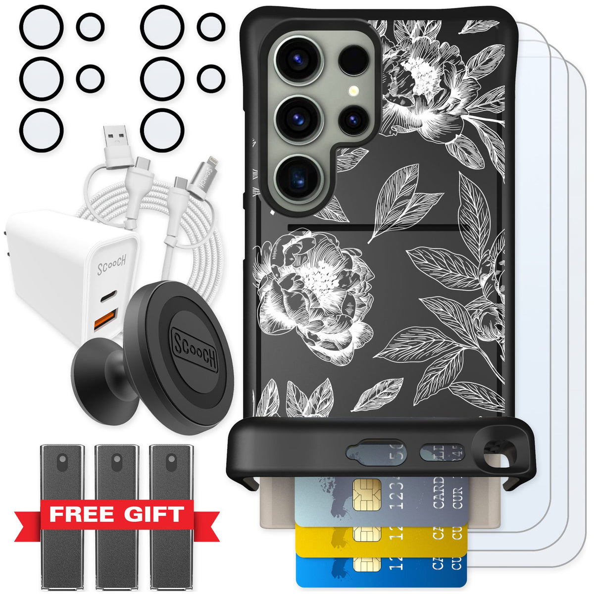 Scooch Wingmate Chinoiserie for Galaxy S24 Ultra — Ultimate Bundle