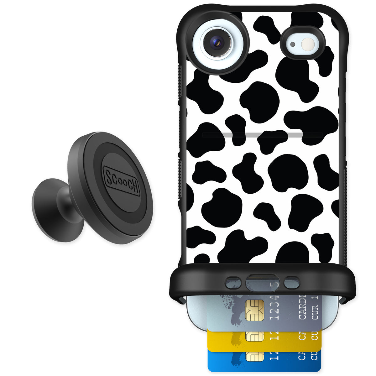 Scooch Wingmate Cow Print for iPhone Air — Starter Bundle