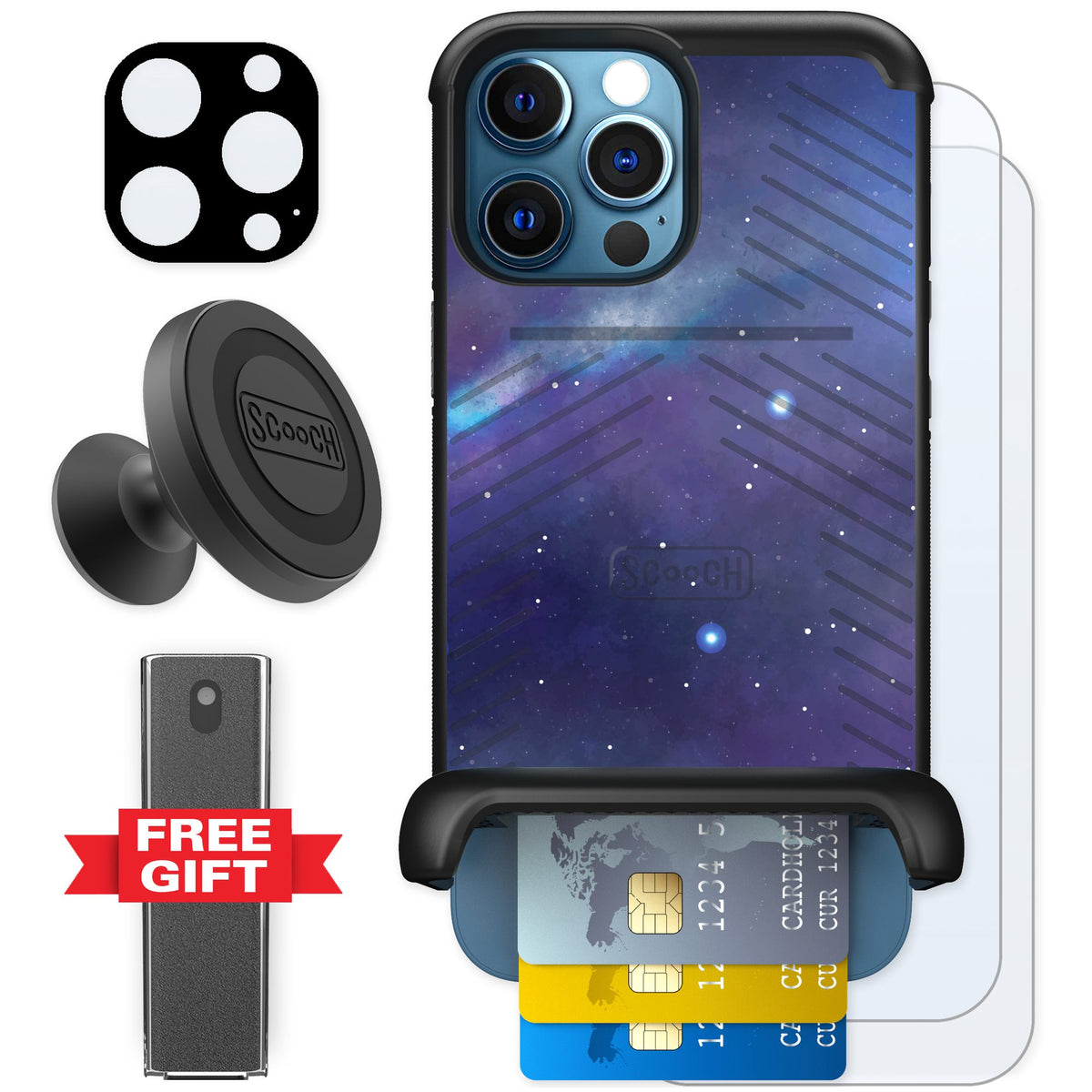Scooch Wingmate Galaxy for iPhone 12 Pro — Defender Bundle