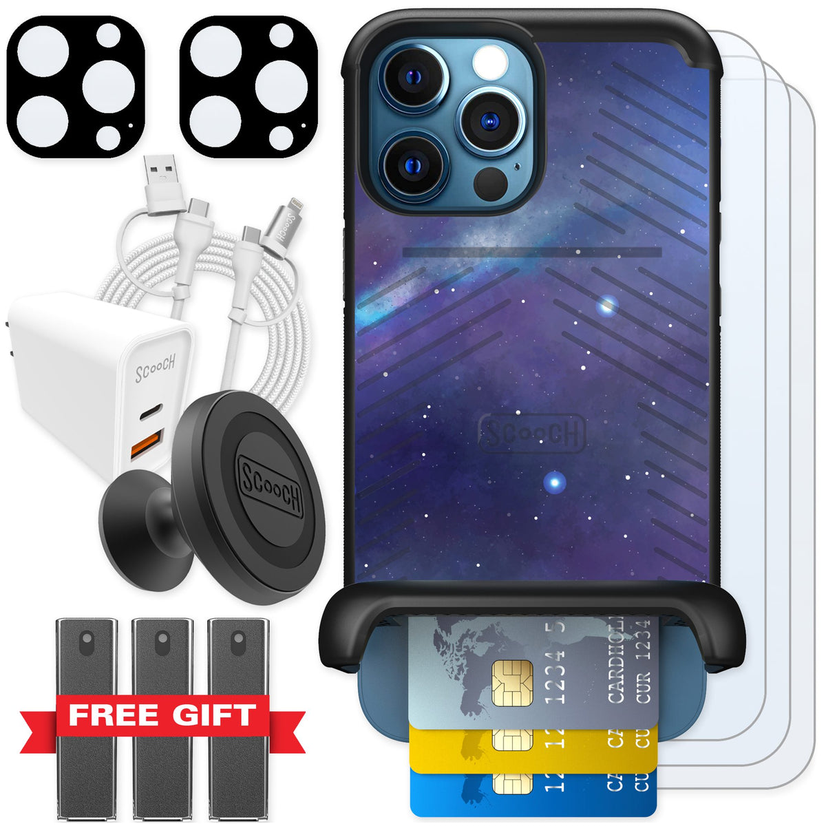 Scooch Wingmate Galaxy for iPhone 12 Pro — Ultimate Bundle
