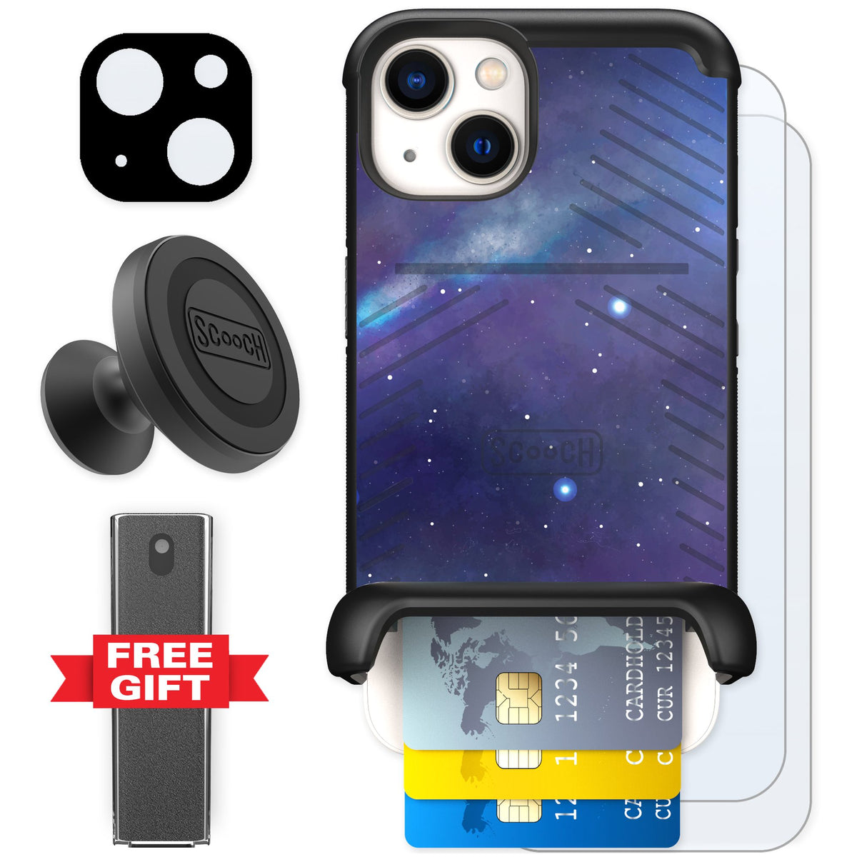 Scooch Wingmate Galaxy for iPhone 13 — Defender Bundle