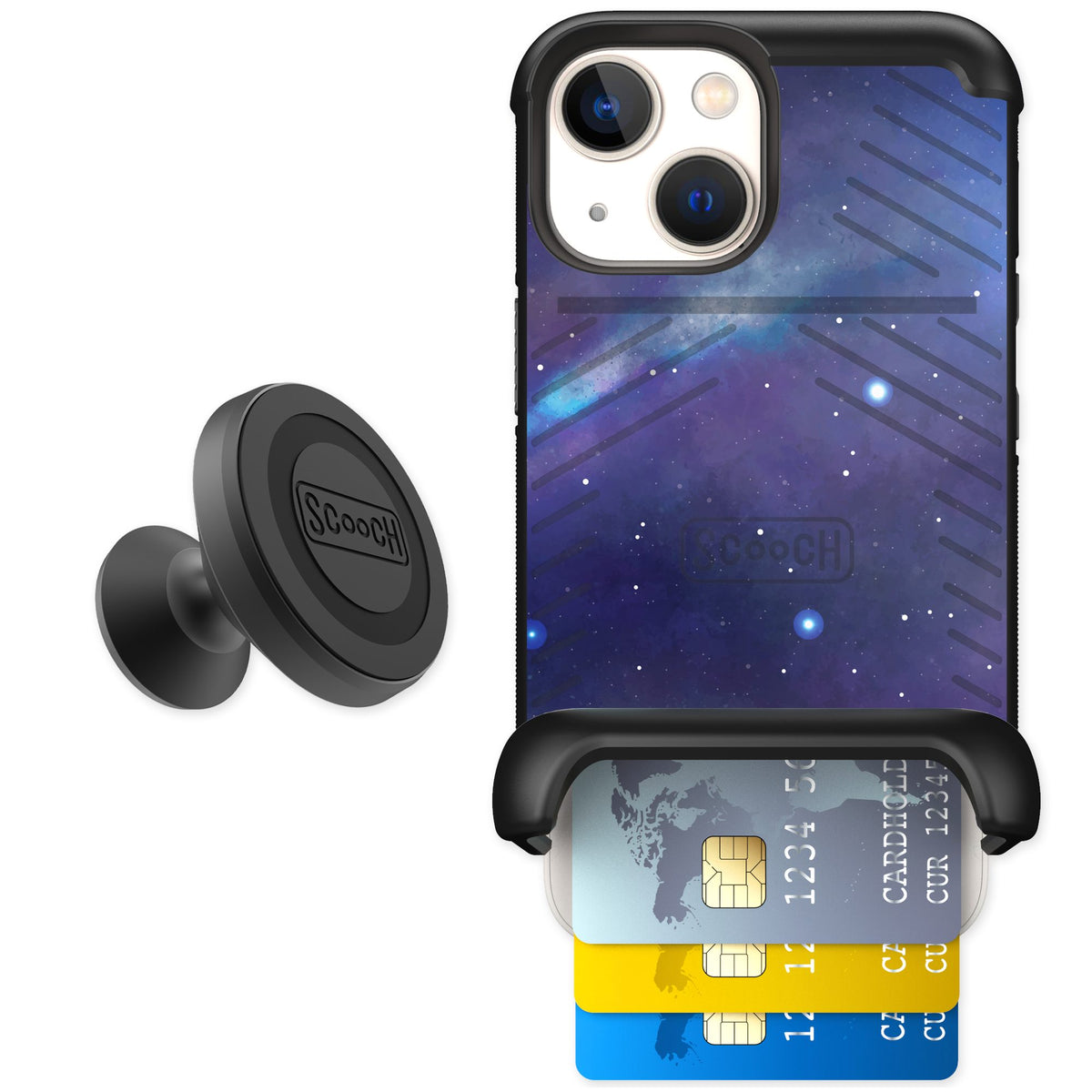 Scooch Wingmate Galaxy for iPhone 13 mini — Starter Bundle
