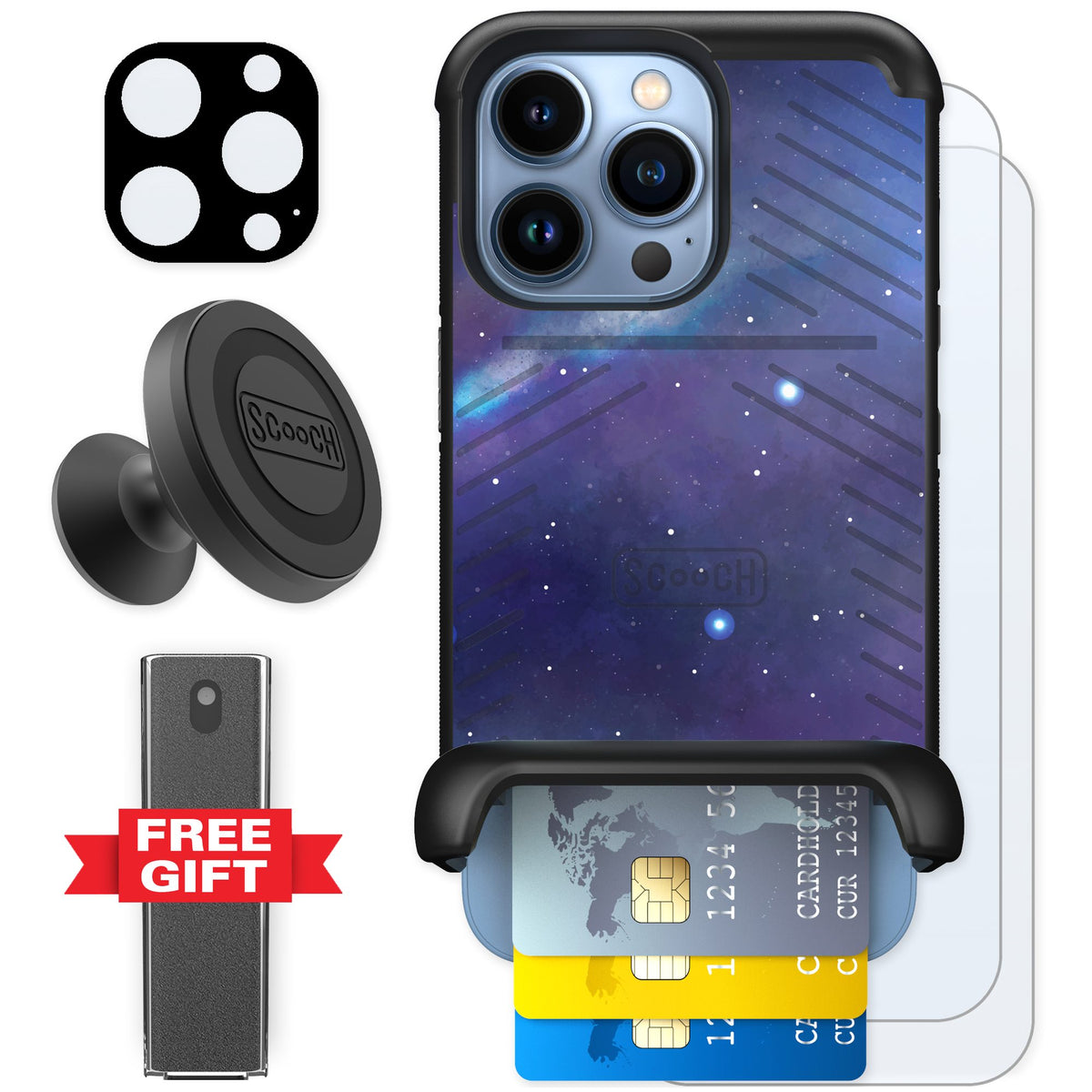 Scooch Wingmate Galaxy for iPhone 13 Pro — Defender Bundle