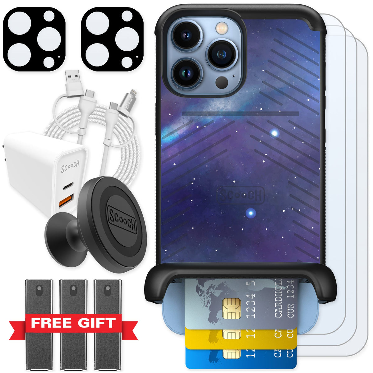 Scooch Wingmate Galaxy for iPhone 13 Pro Max — Ultimate Bundle