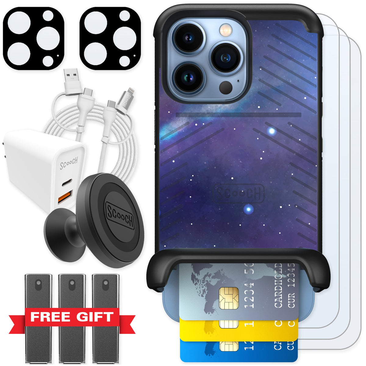 Scooch Wingmate Galaxy for iPhone 13 Pro — Ultimate Bundle