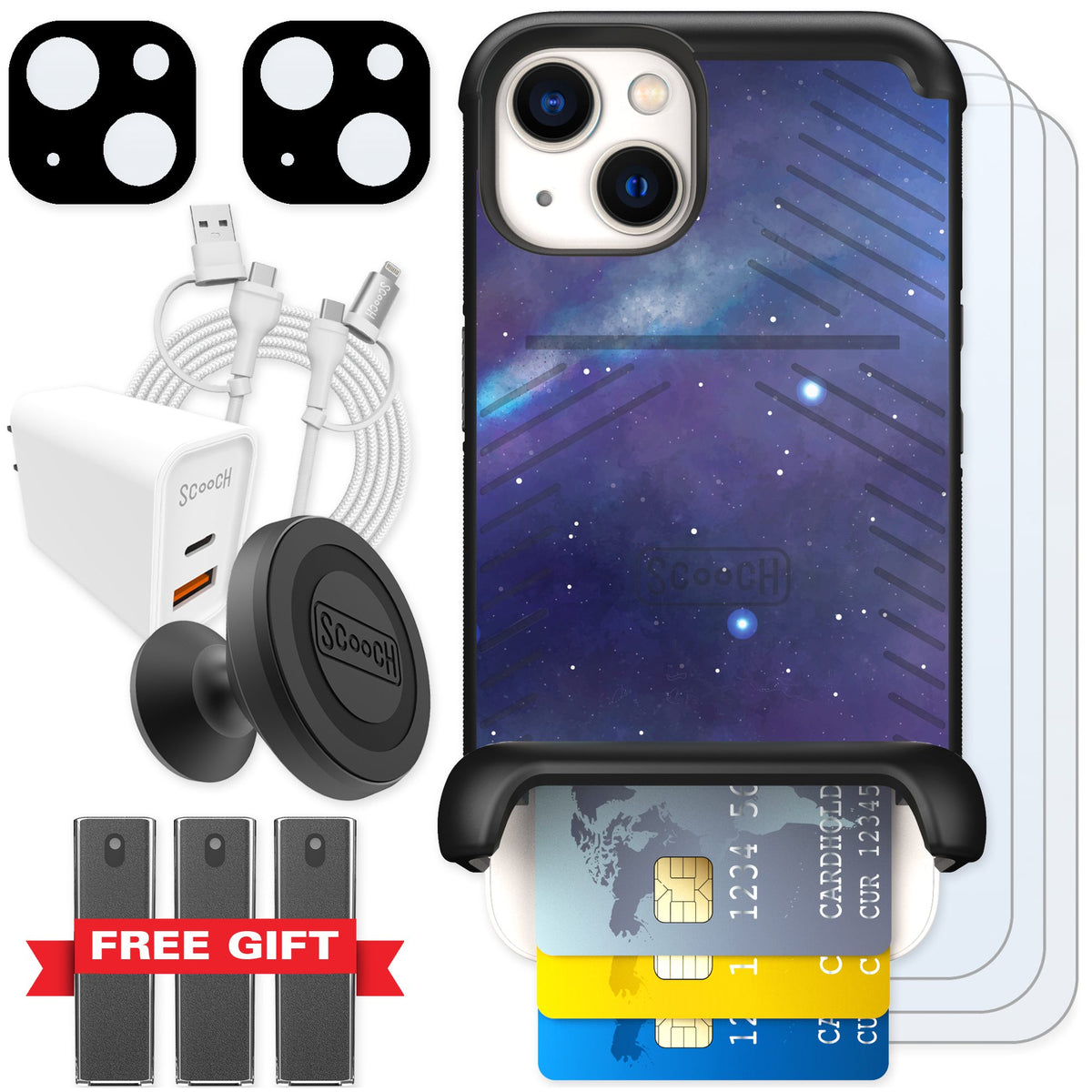 Scooch Wingmate Galaxy for iPhone 13 — Ultimate Bundle