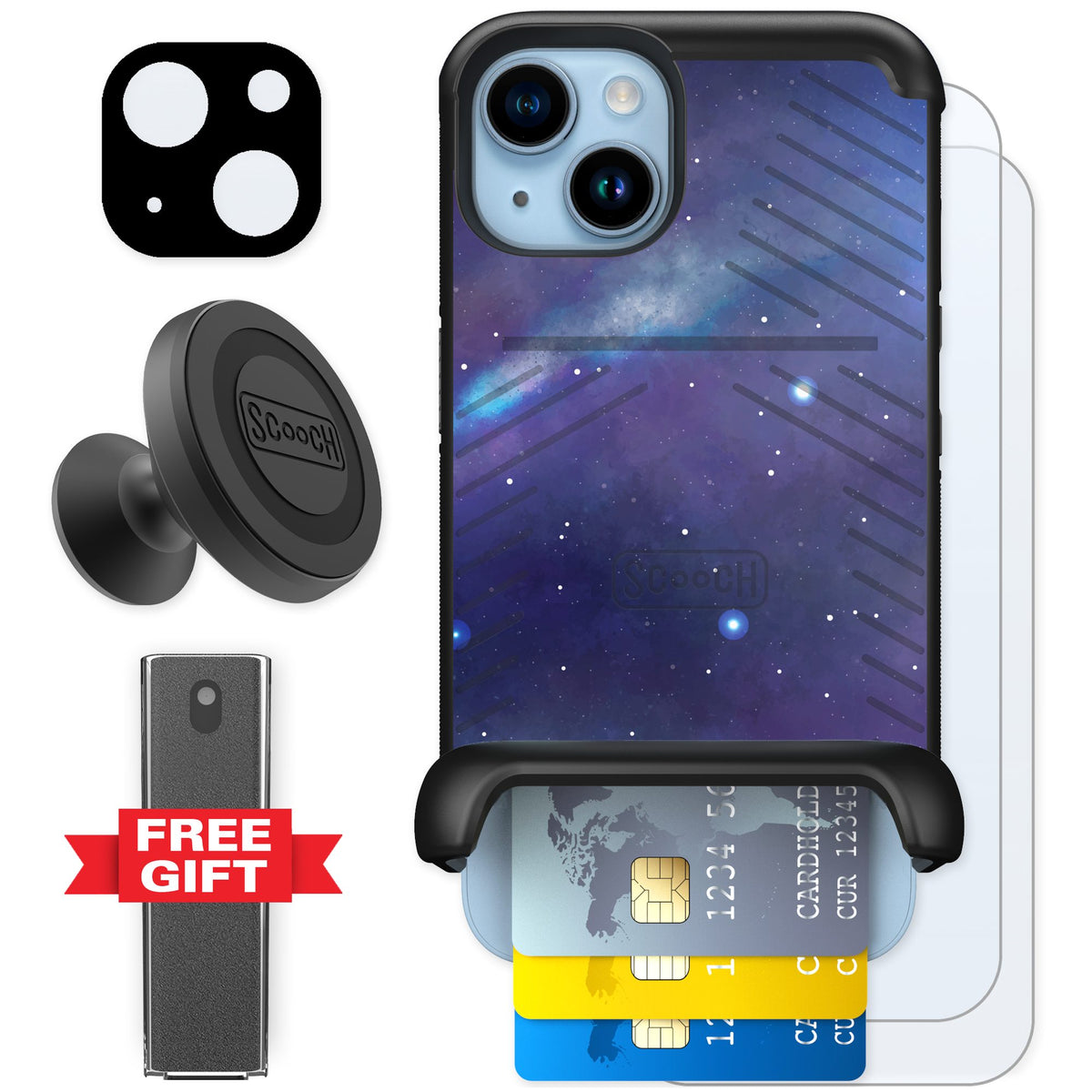 Scooch Wingmate Galaxy for iPhone 14 — Defender Bundle