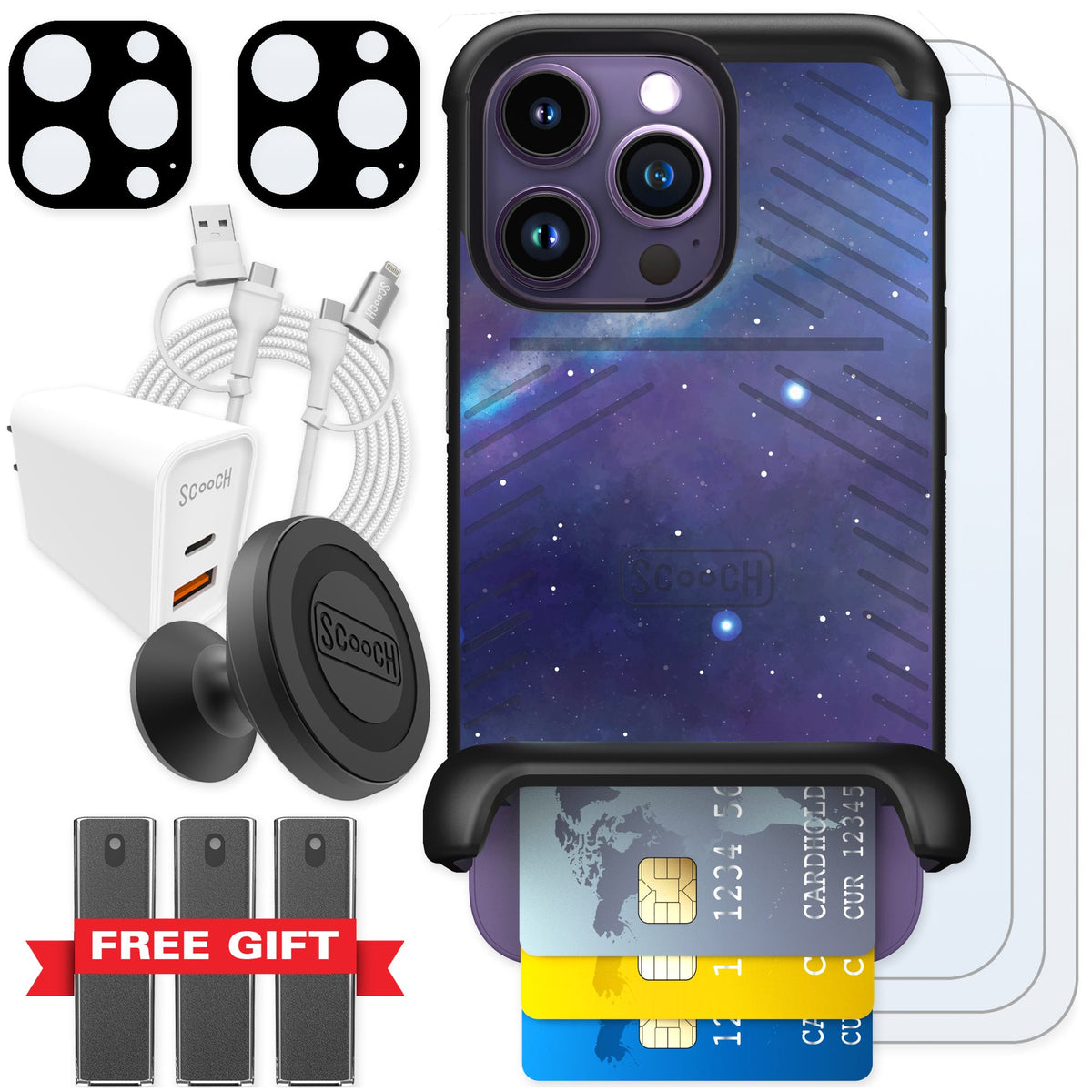 Scooch Wingmate Galaxy for iPhone 14 Pro — Ultimate Bundle