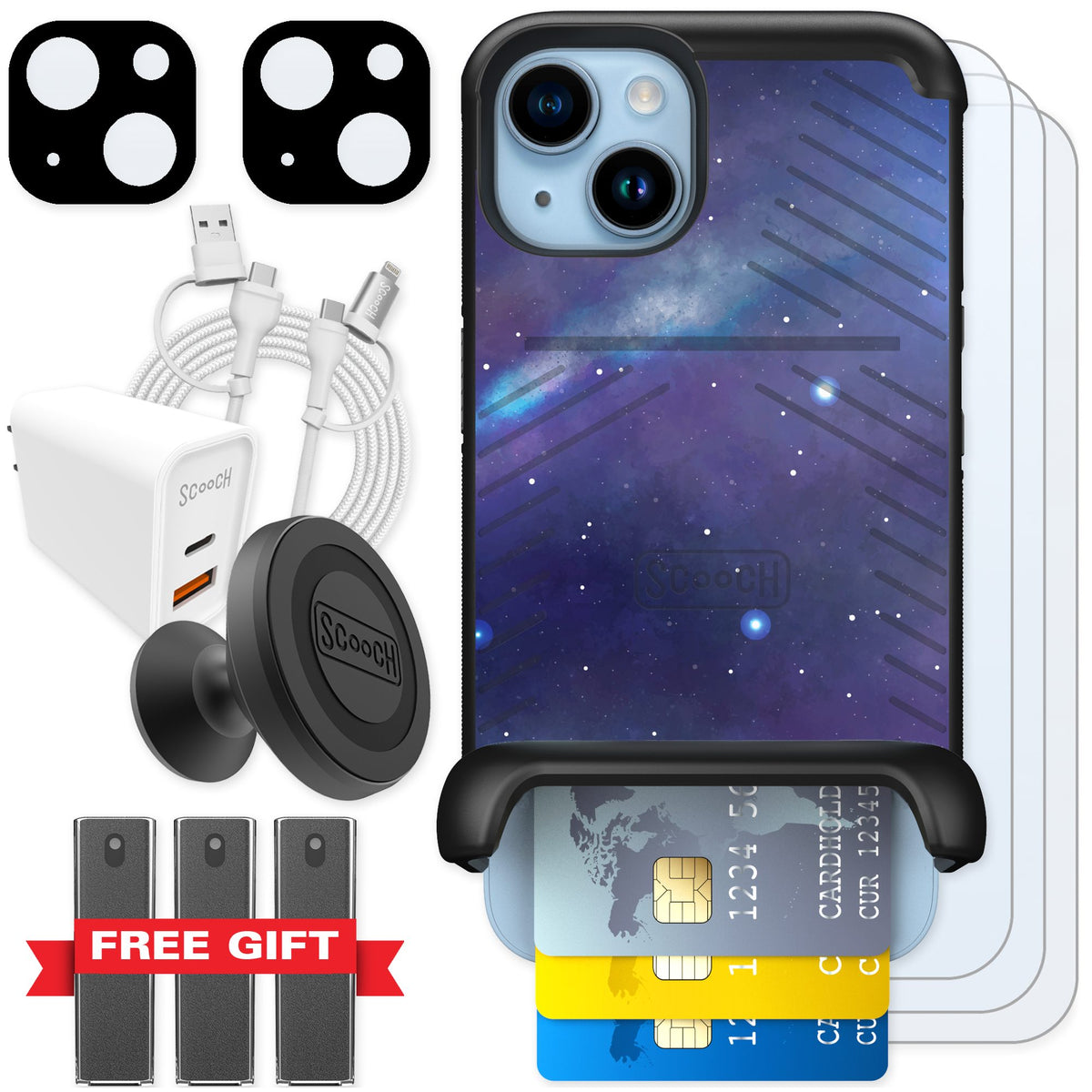 Scooch Wingmate Galaxy for iPhone 14 — Ultimate Bundle