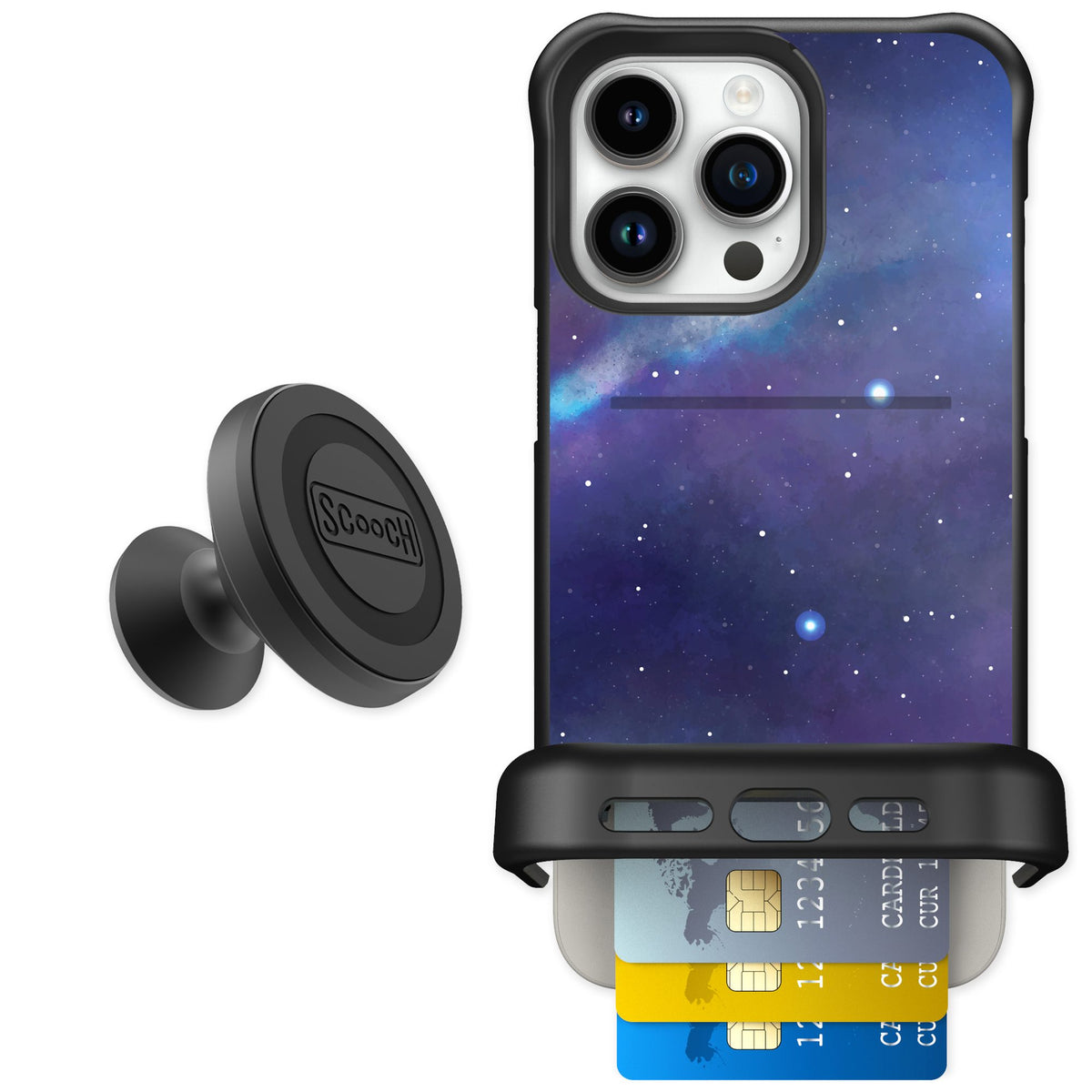 Scooch Wingmate Galaxy for iPhone 15 Pro Max — Starter Bundle