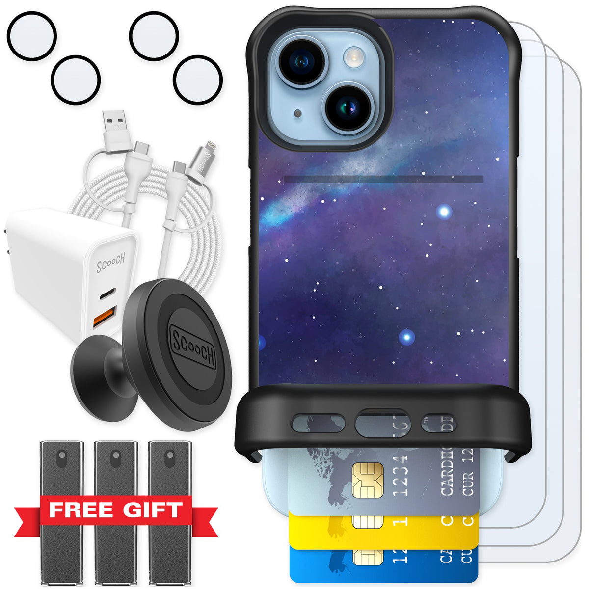 Scooch Wingmate Galaxy for iPhone 15 — Ultimate Bundle