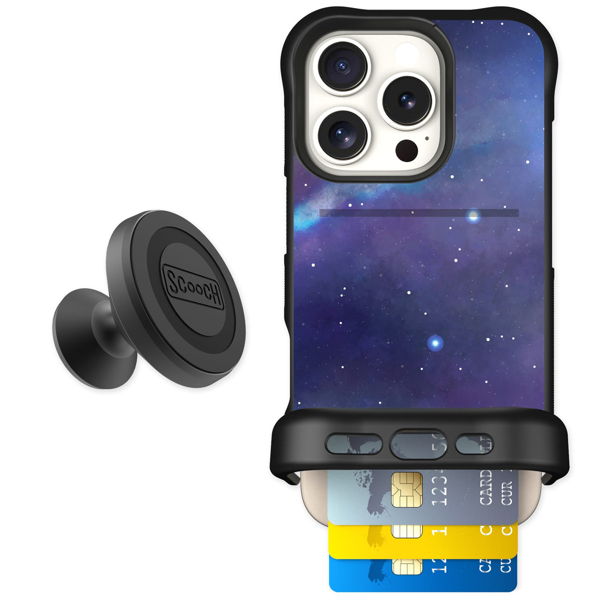 Scooch Wingmate Galaxy for iPhone 16 Pro — Starter Bundle