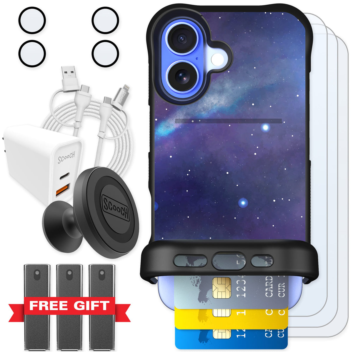 Scooch Wingmate Galaxy for iPhone 16 — Ultimate Bundle