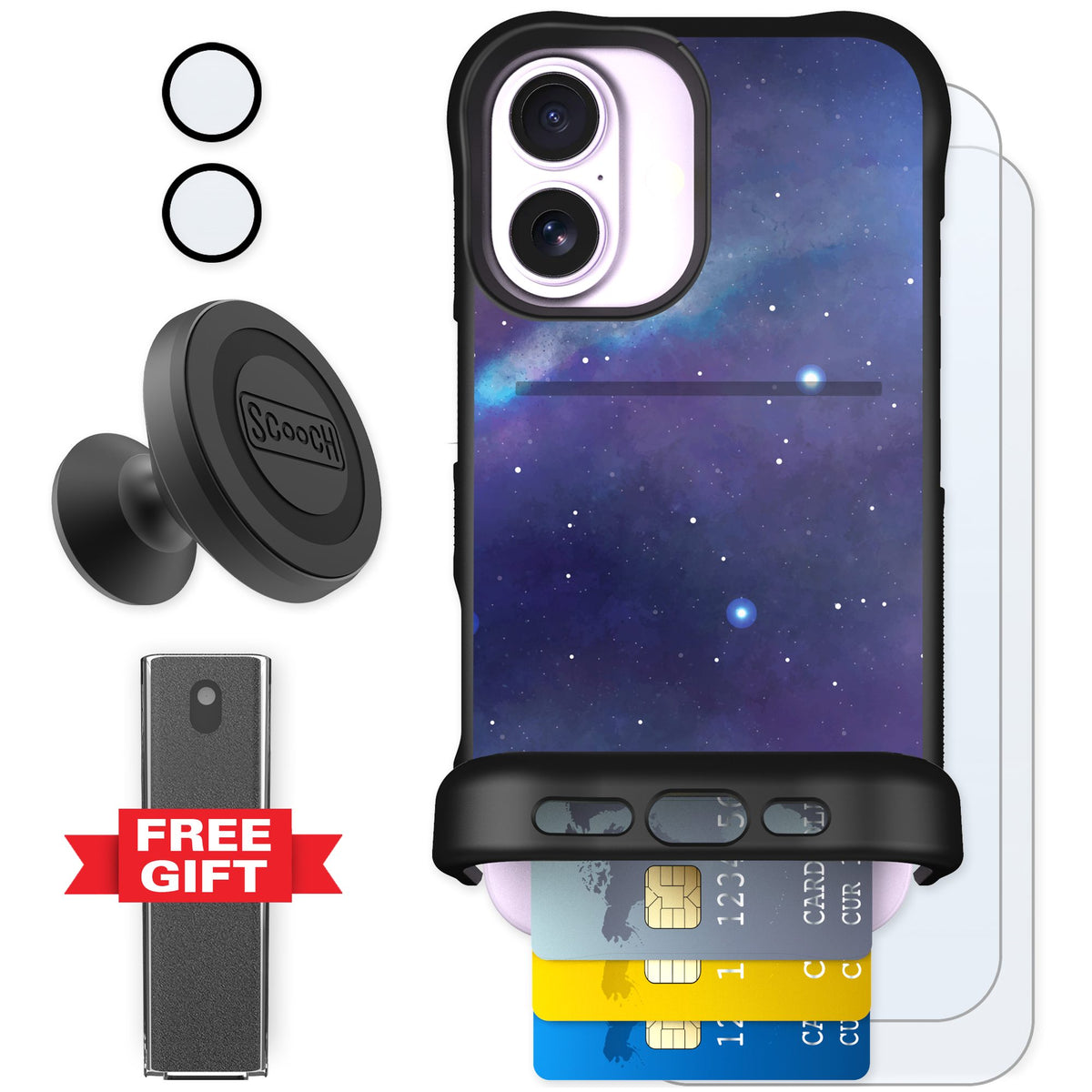 Scooch Wingmate Galaxy for iPhone 17 — Defender Bundle