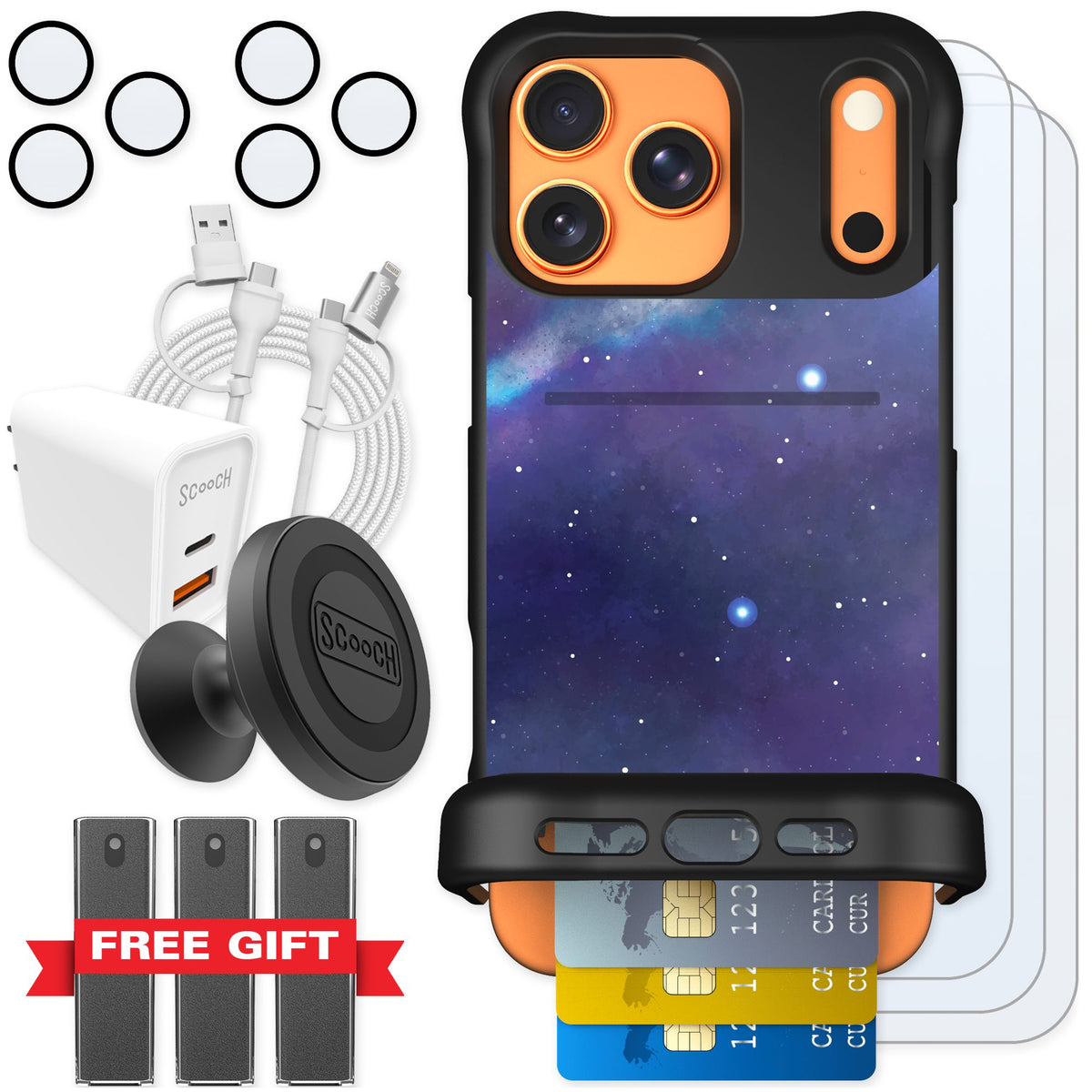 Scooch Wingmate Galaxy for iPhone 17 Pro Max — Ultimate Bundle