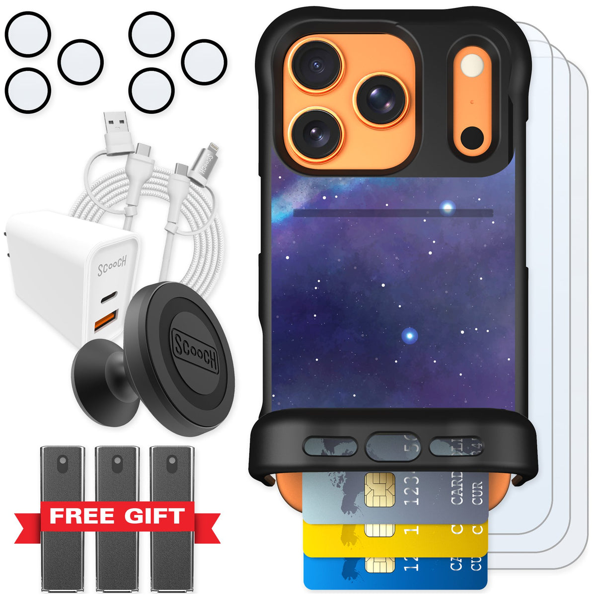 Scooch Wingmate Galaxy for iPhone 17 Pro — Ultimate Bundle