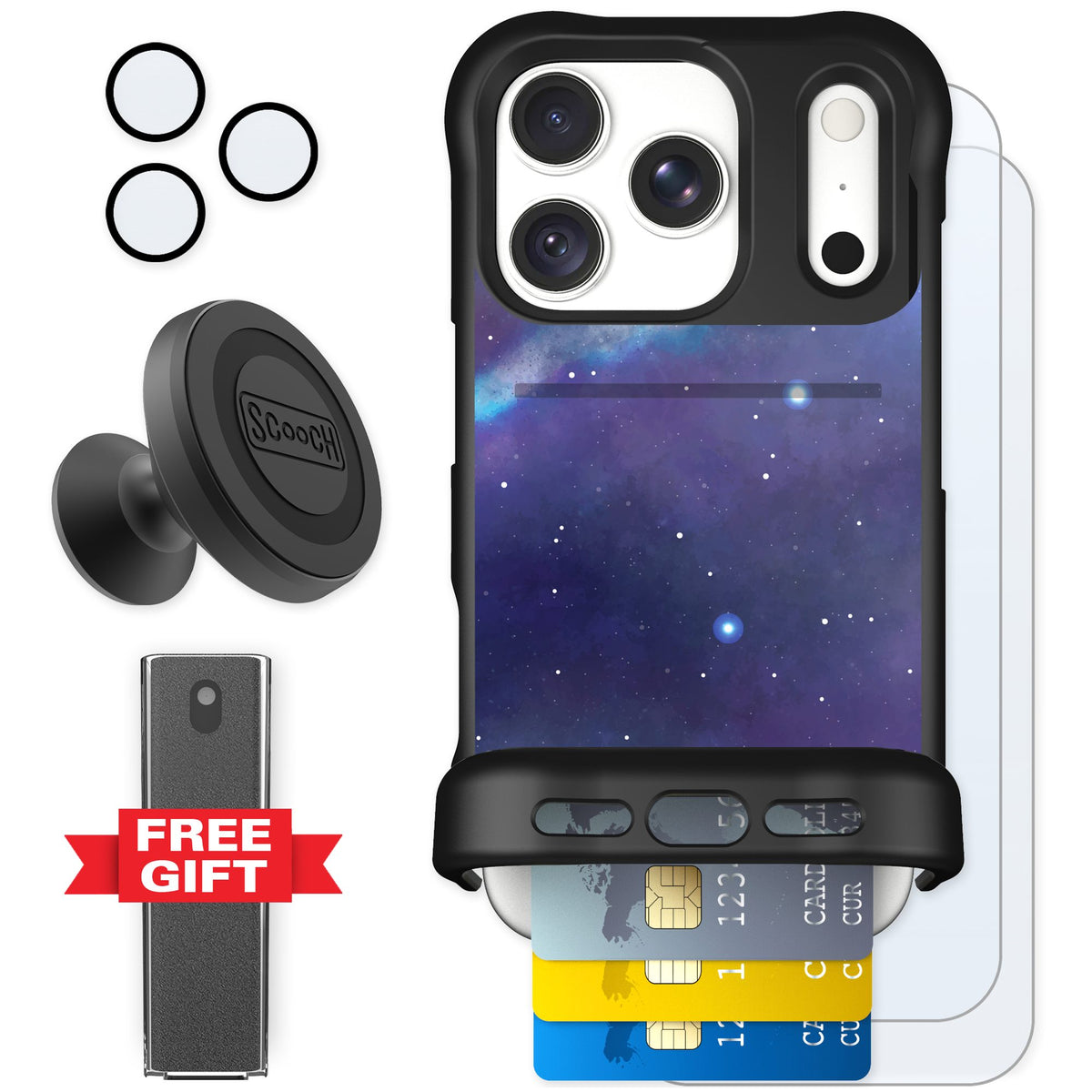Scooch Wingmate Galaxy for iPhone 18 Pro — Defender Bundle