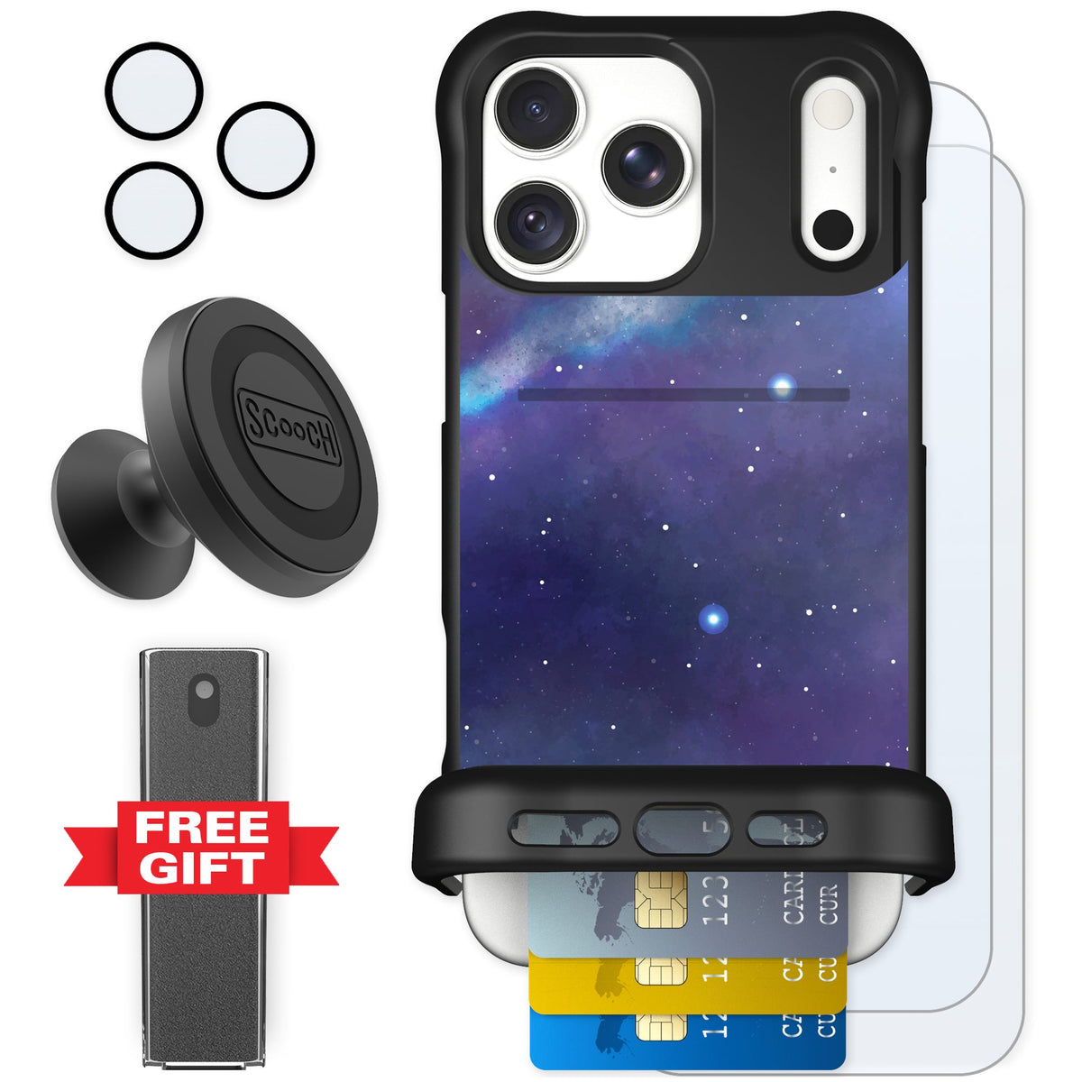 Scooch Wingmate Galaxy for iPhone 18 Pro Max — Defender Bundle