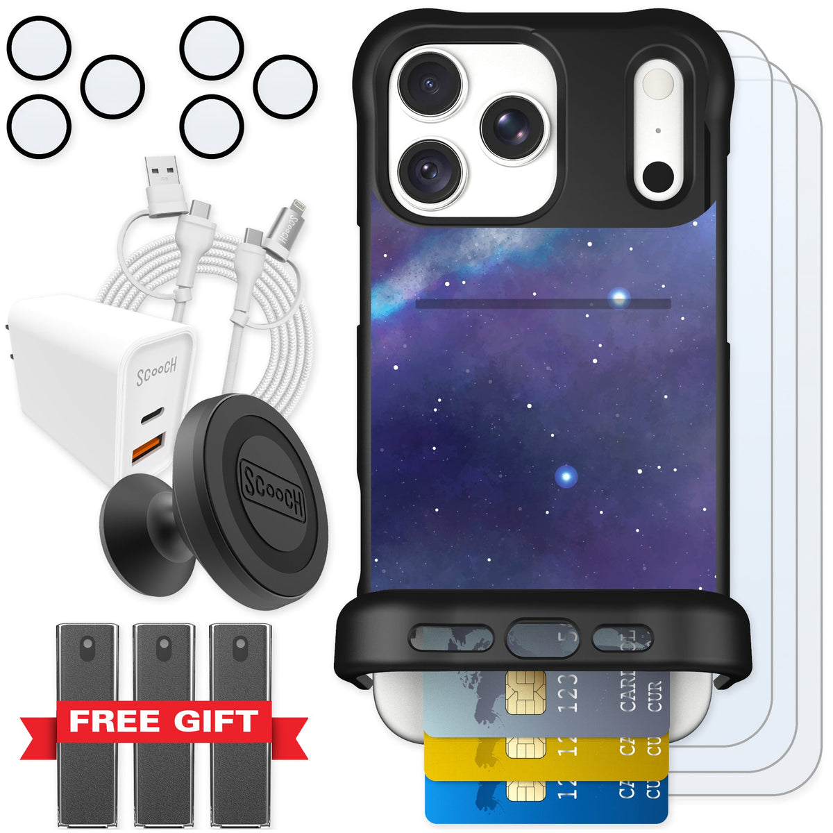 Scooch Wingmate Galaxy for iPhone 18 Pro Max — Ultimate Bundle