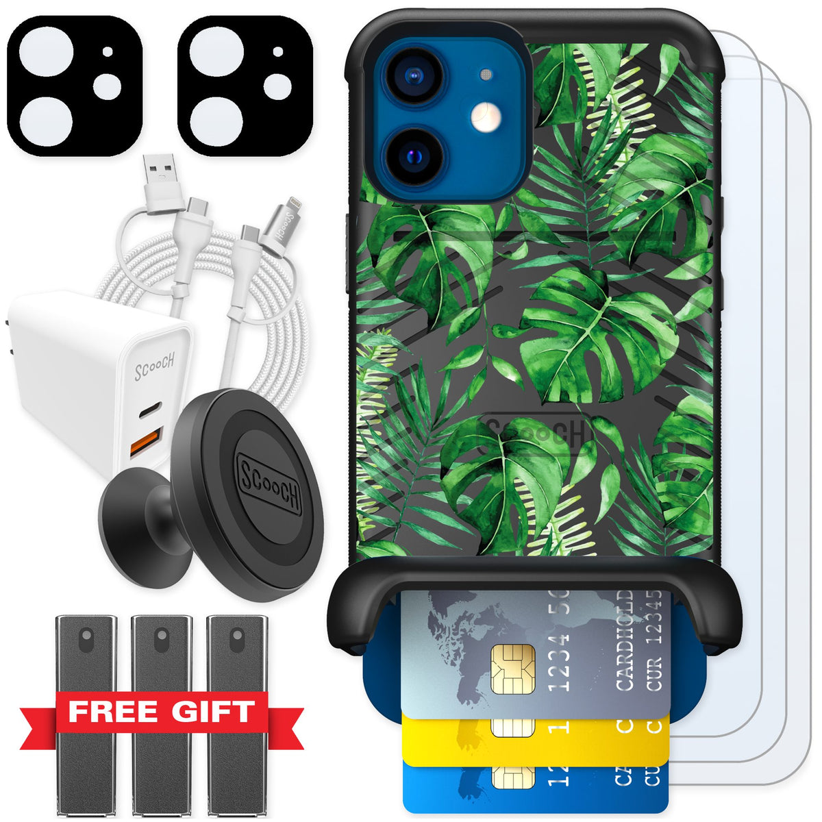 Scooch Wingmate Monstera for iPhone 12 — Ultimate Bundle