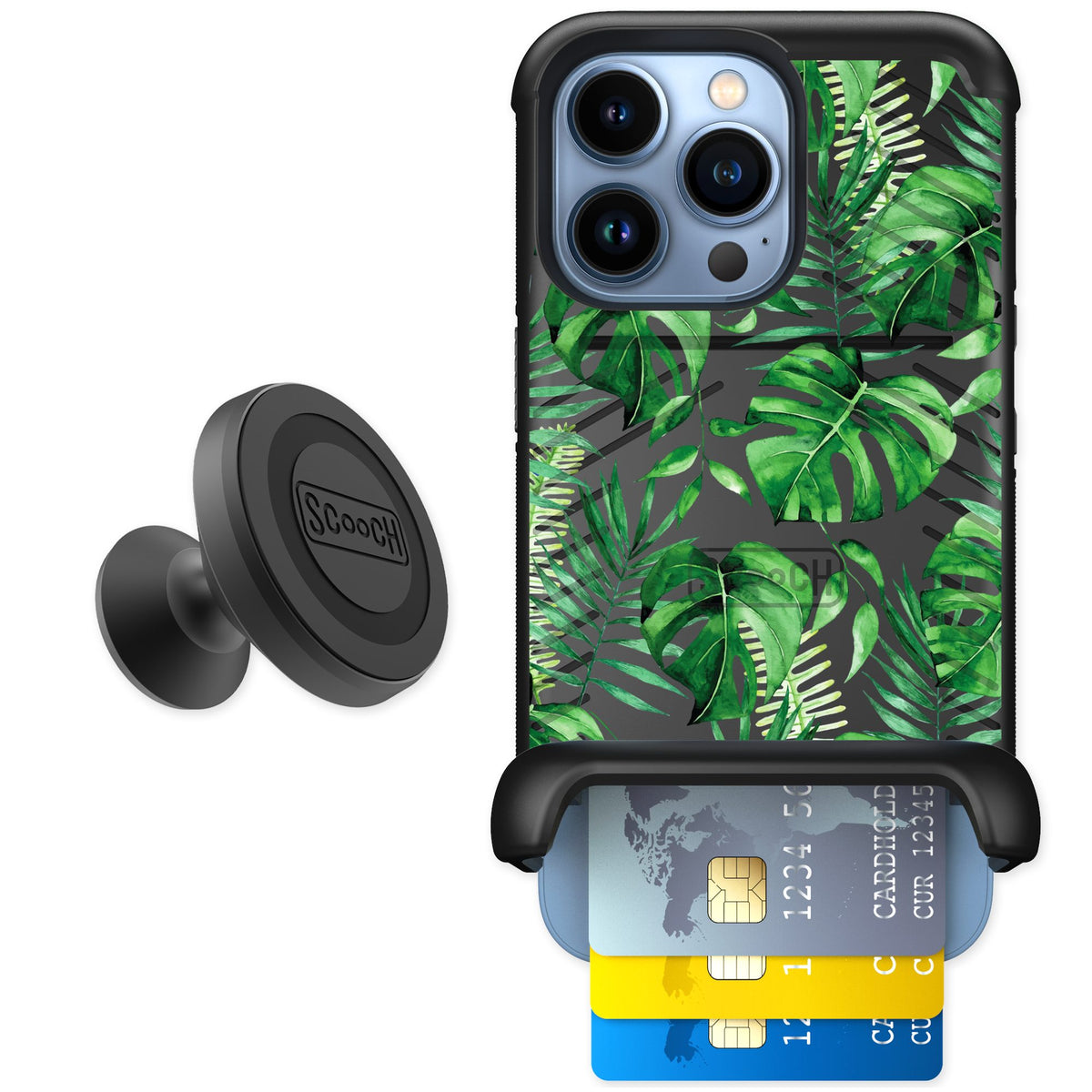 Scooch Wingmate Monstera for iPhone 13 Pro — Starter Bundle