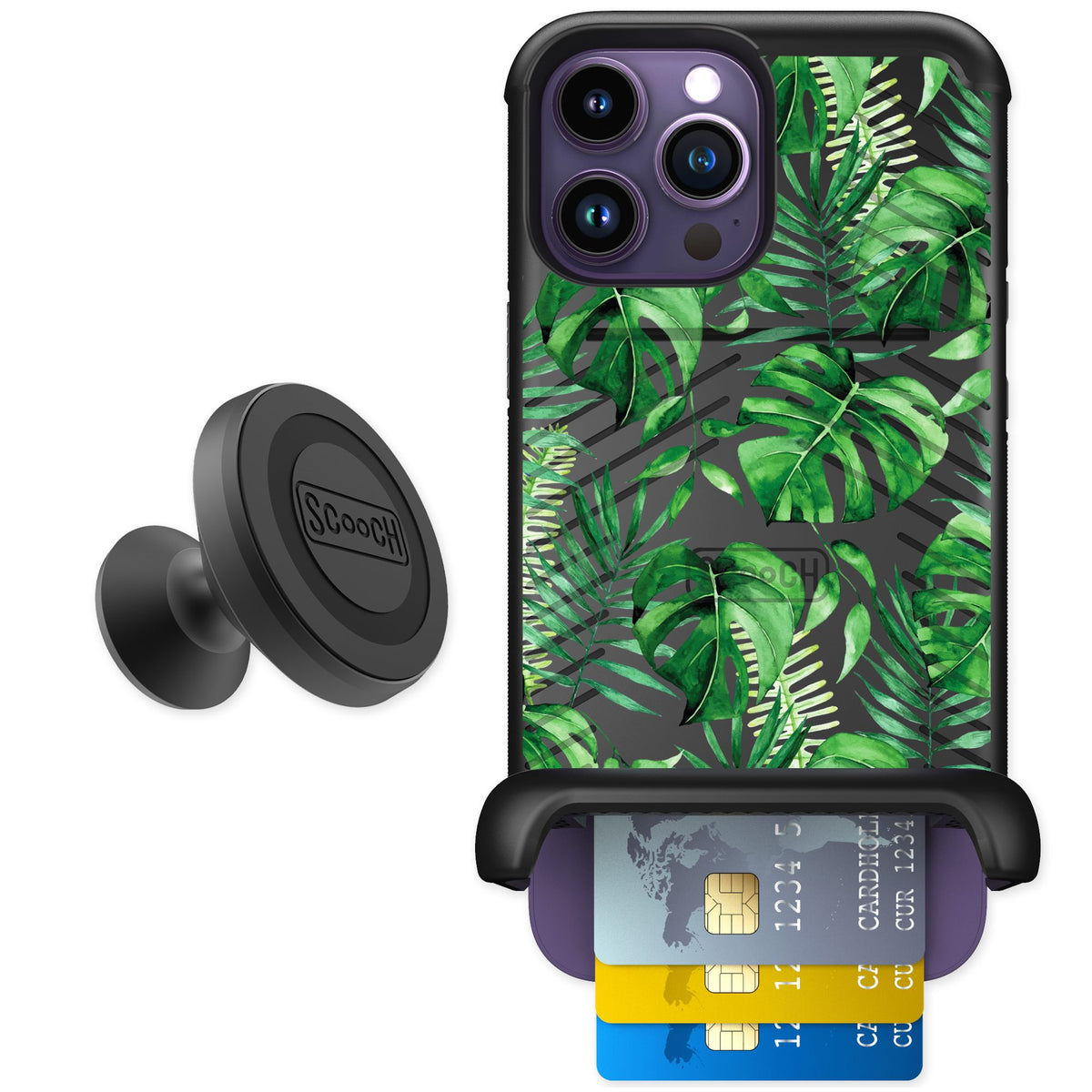 Scooch Wingmate Monstera for iPhone 14 Pro Max — Starter Bundle