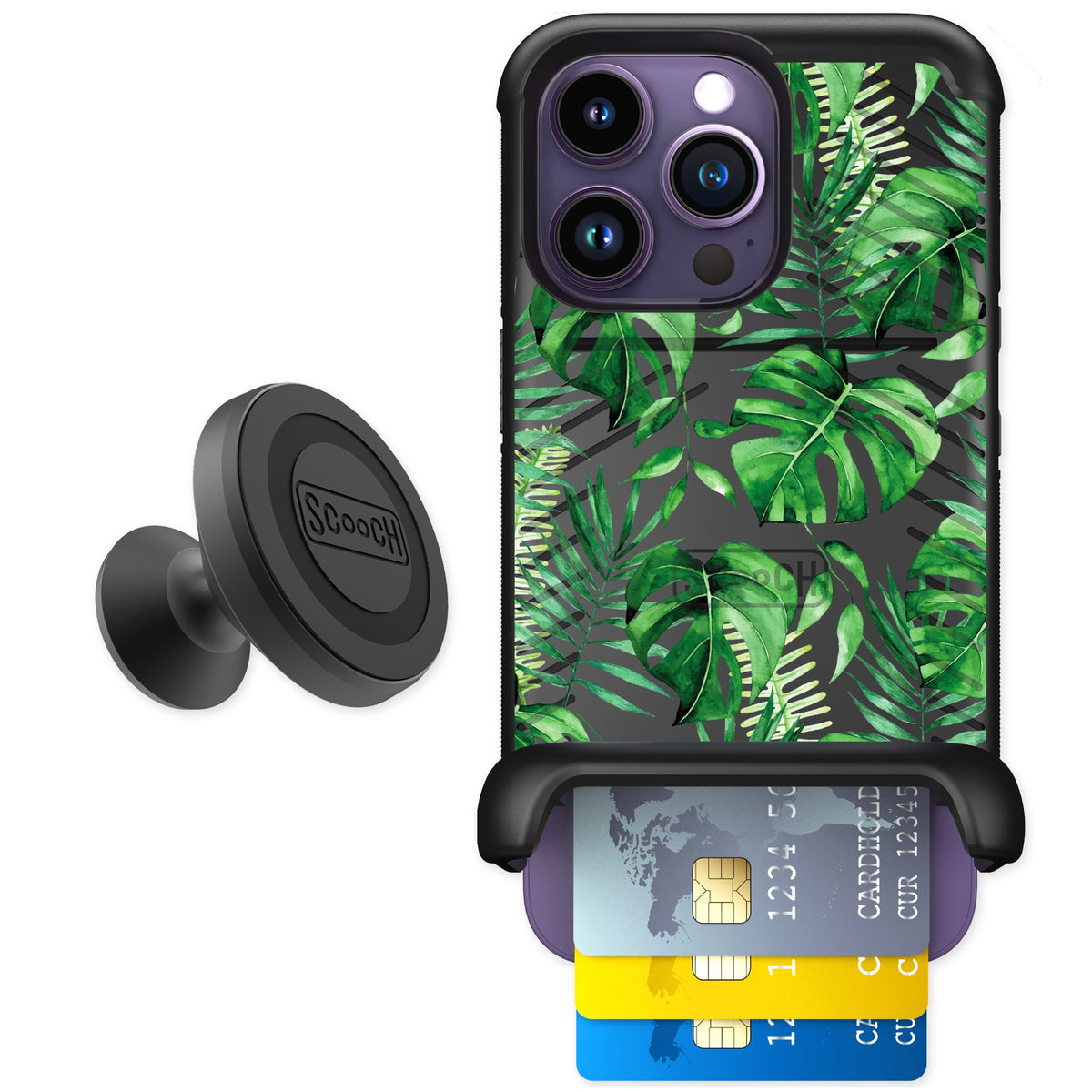 Scooch Wingmate Monstera for iPhone 14 Pro — Starter Bundle