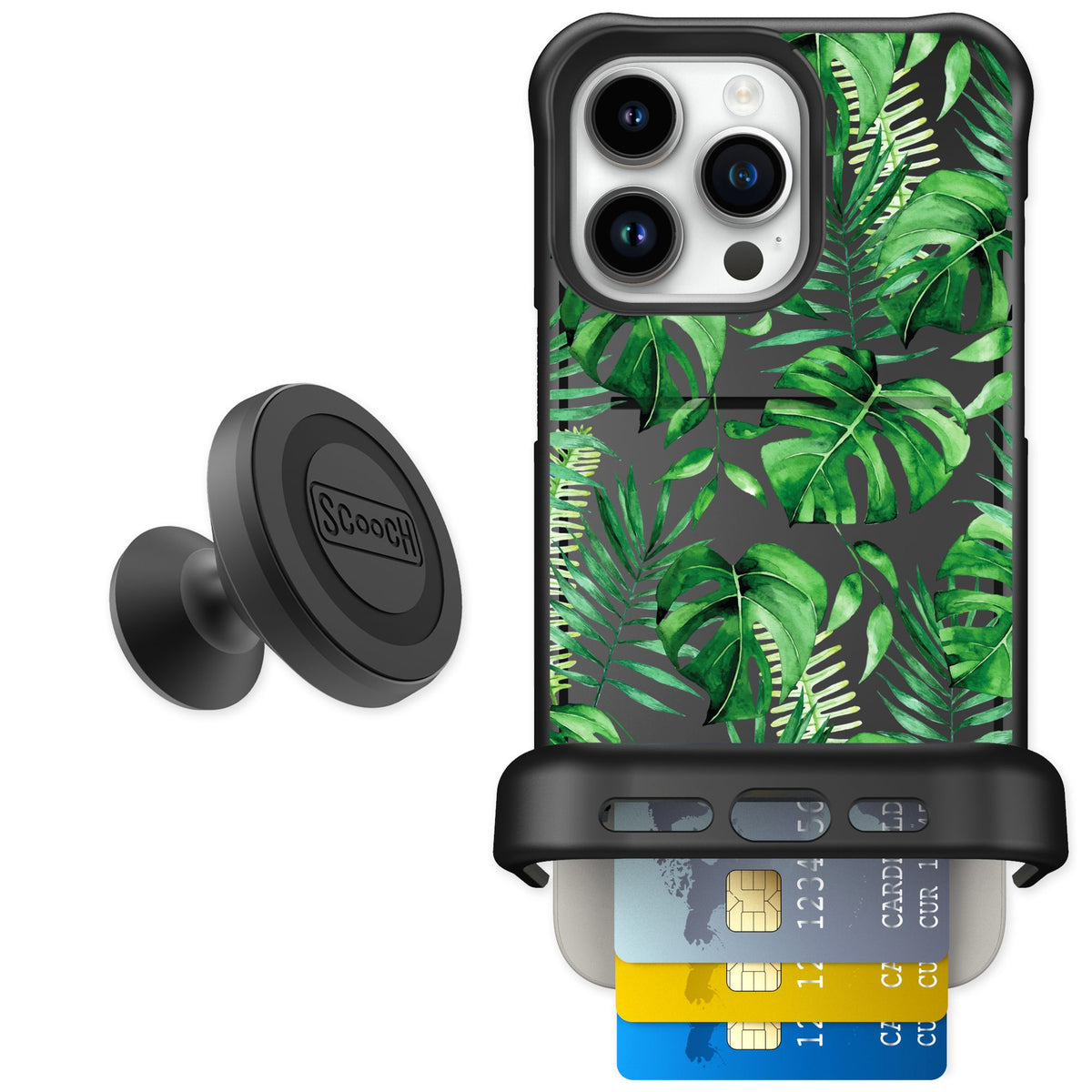 Scooch Wingmate Monstera for iPhone 15 Pro Max — Starter Bundle