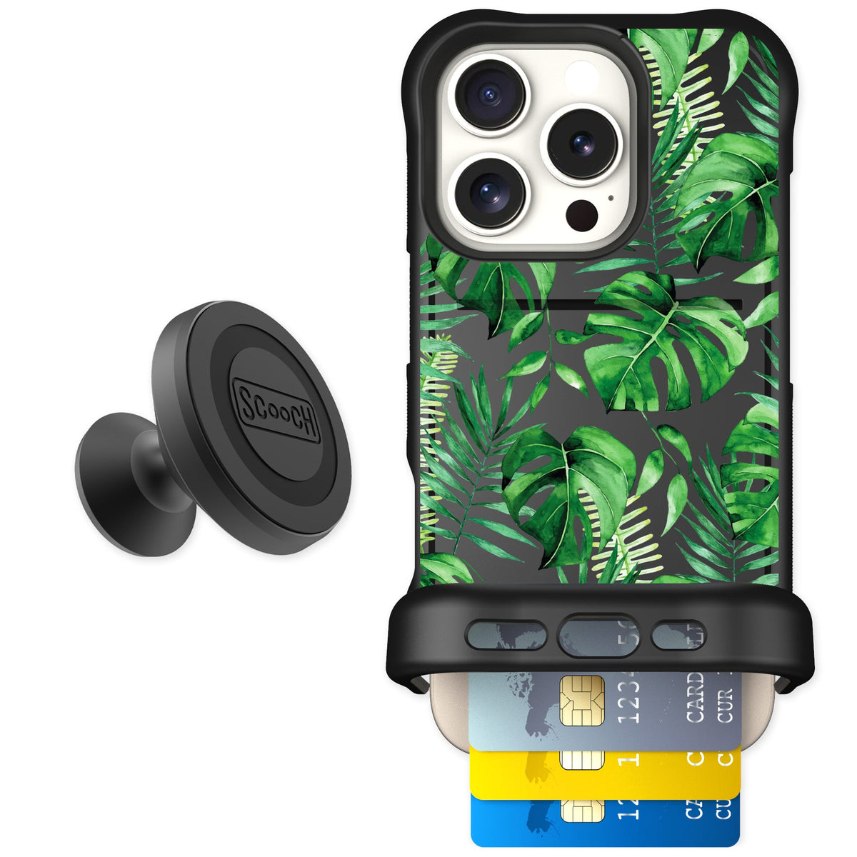 Scooch Wingmate Monstera for iPhone 16 Pro — Starter Bundle