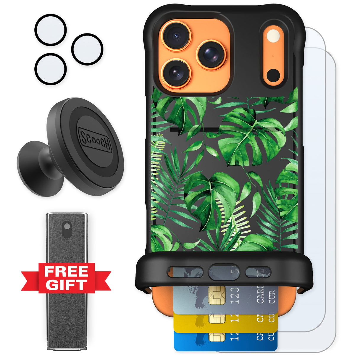 Scooch Wingmate Monstera for iPhone 17 Pro Max — Defender Bundle