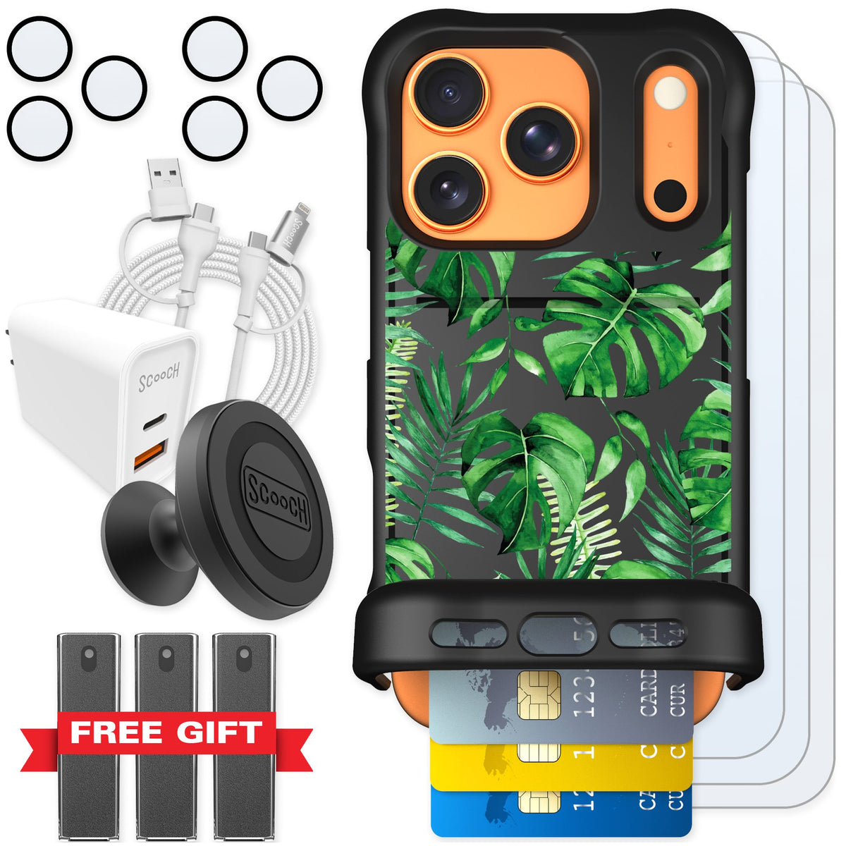 Scooch Wingmate Monstera for iPhone 17 Pro — Ultimate Bundle