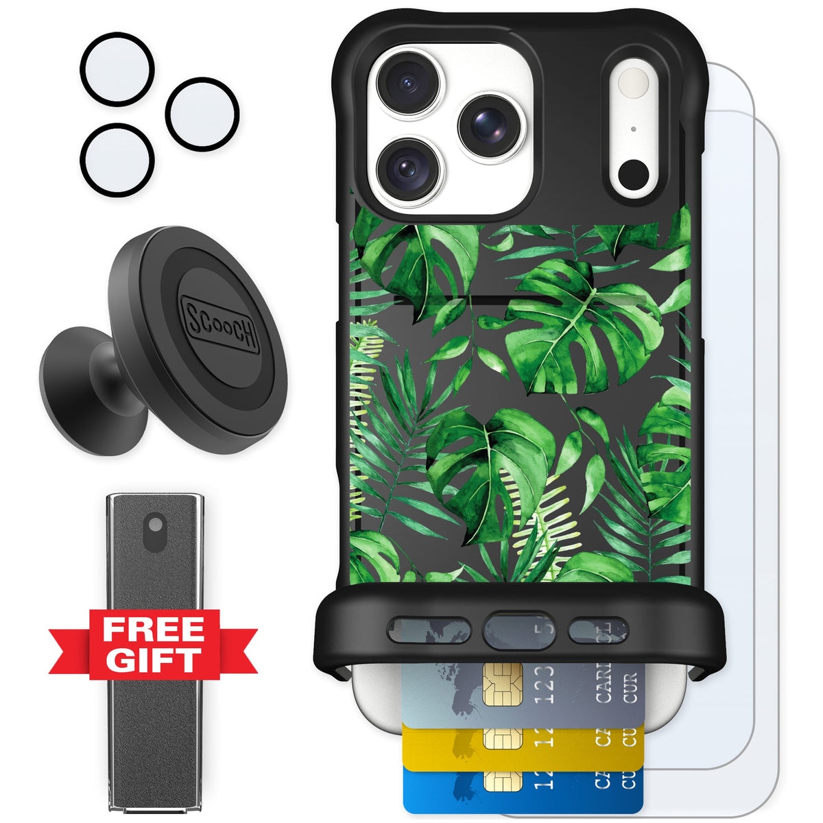 Scooch Wingmate Monstera for iPhone 18 Pro Max — Defender Bundle