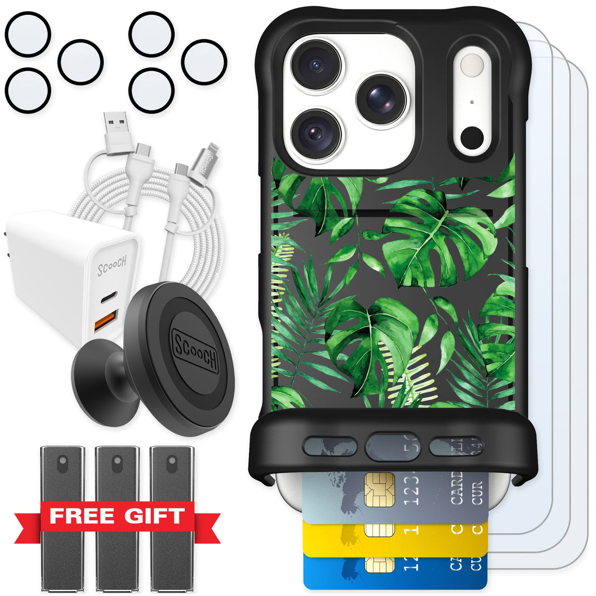 Scooch Wingmate Monstera for iPhone 18 Pro — Ultimate Bundle
