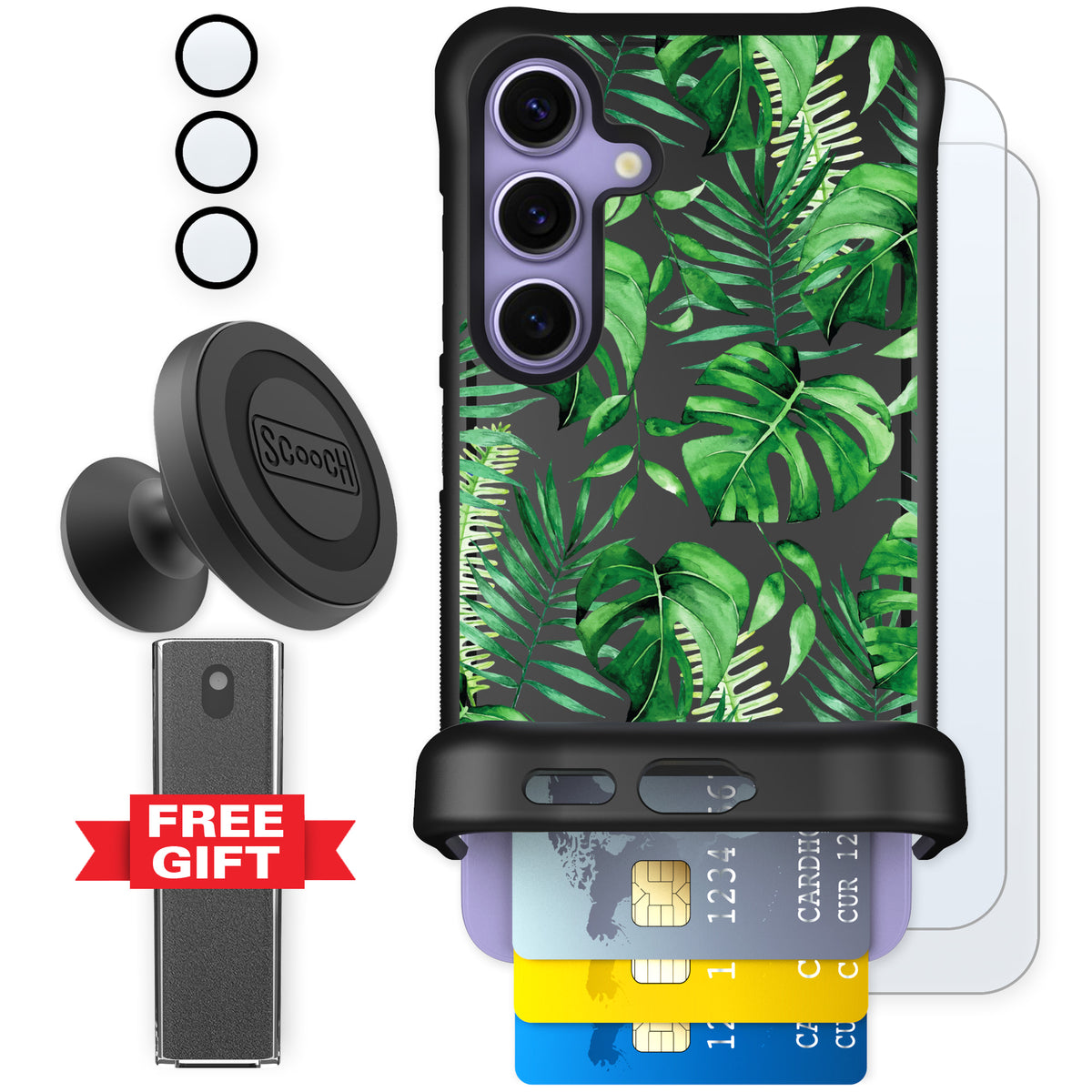 Scooch Wingmate Monstera for Galaxy S24 — Defender Bundle